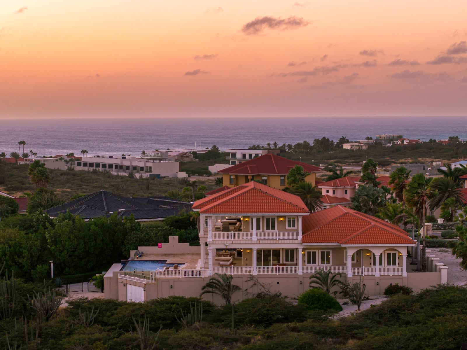 Experience stunning sunset vistas from the comfort of your Airbnb.