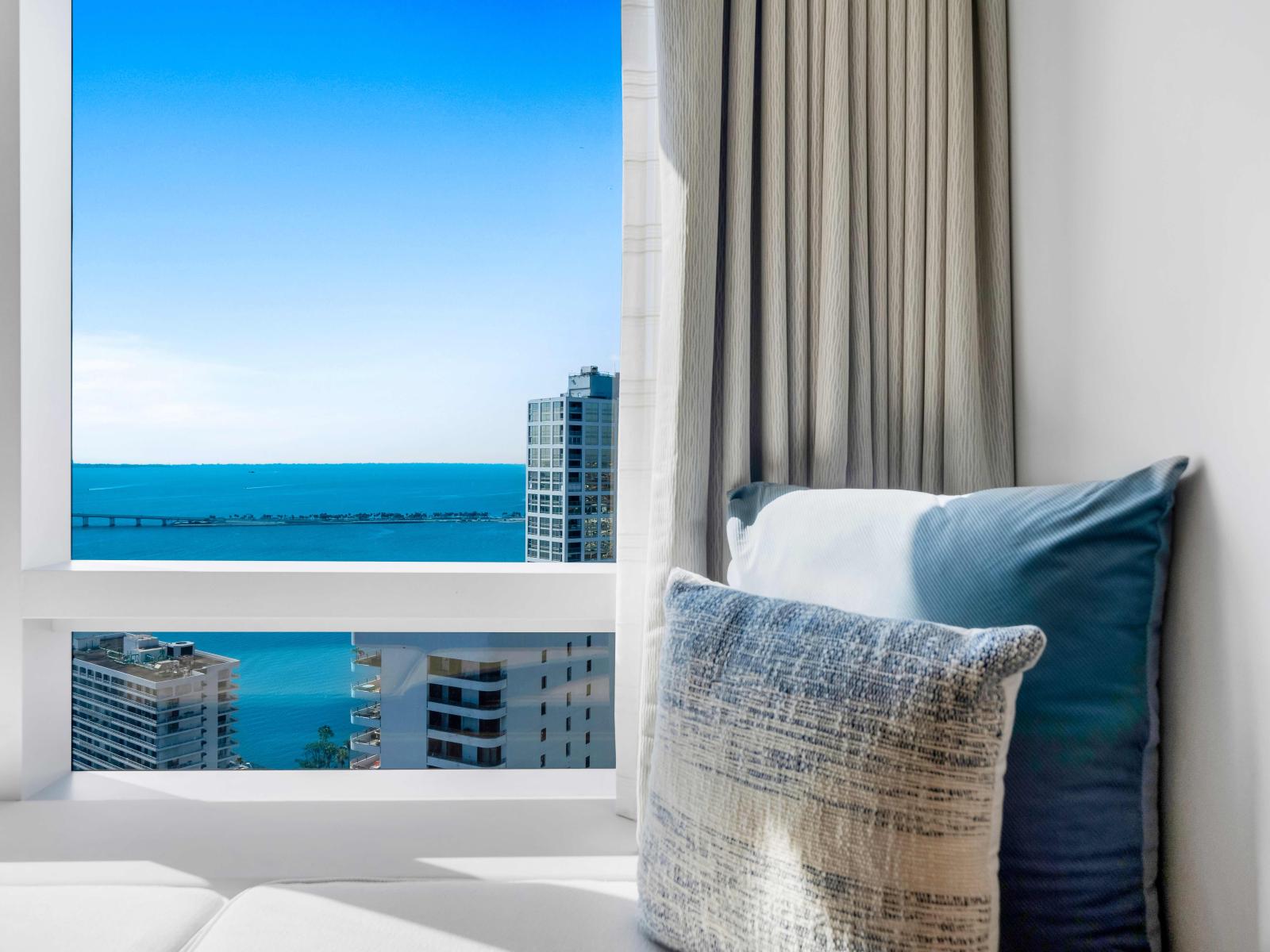 Savor the Scenery: Experience the Magnificence of Biscayne Bay with Our Breathtaking Ocean View.