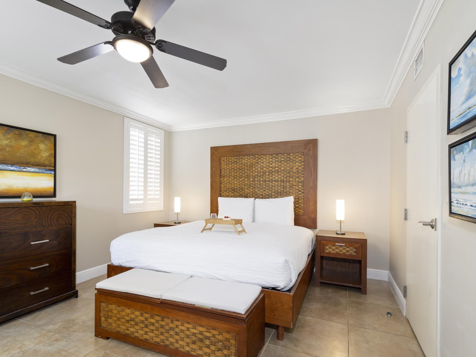 Enjoy the comfort of Bedroom 1, complete with a King size bed that promises a peaceful retreat.