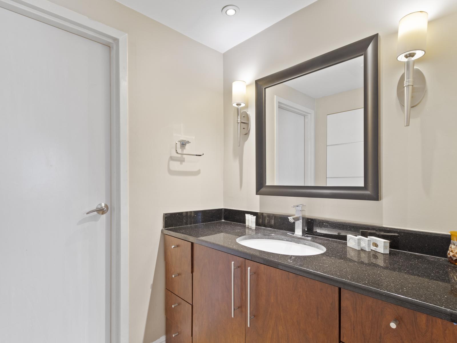 Enjoy the convenience of Bedroom 1 with direct access to Bathroom 1, ensuring privacy and comfort during your stay.