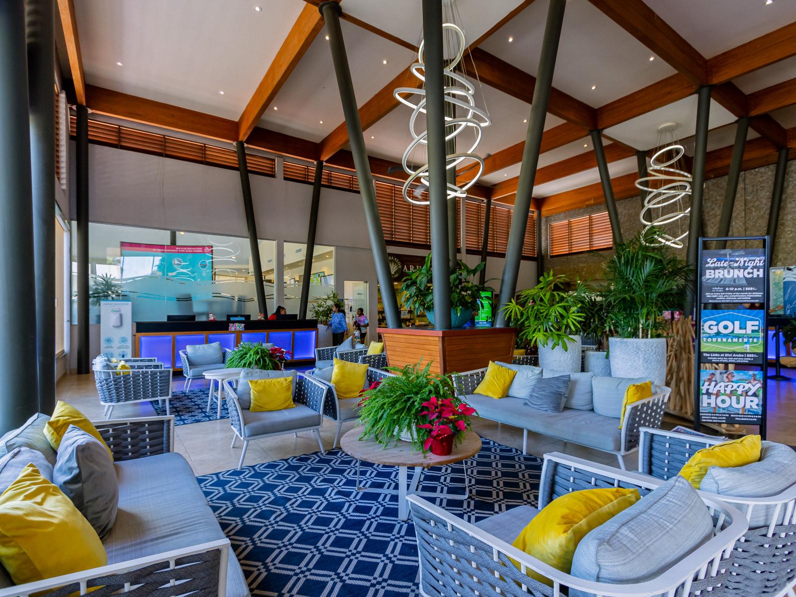 Step into luxury and comfort as you enter the elegant lobby of Divi Village. Your journey begins here. ✨ #WelcomeToParadise #DiviVillageExperience