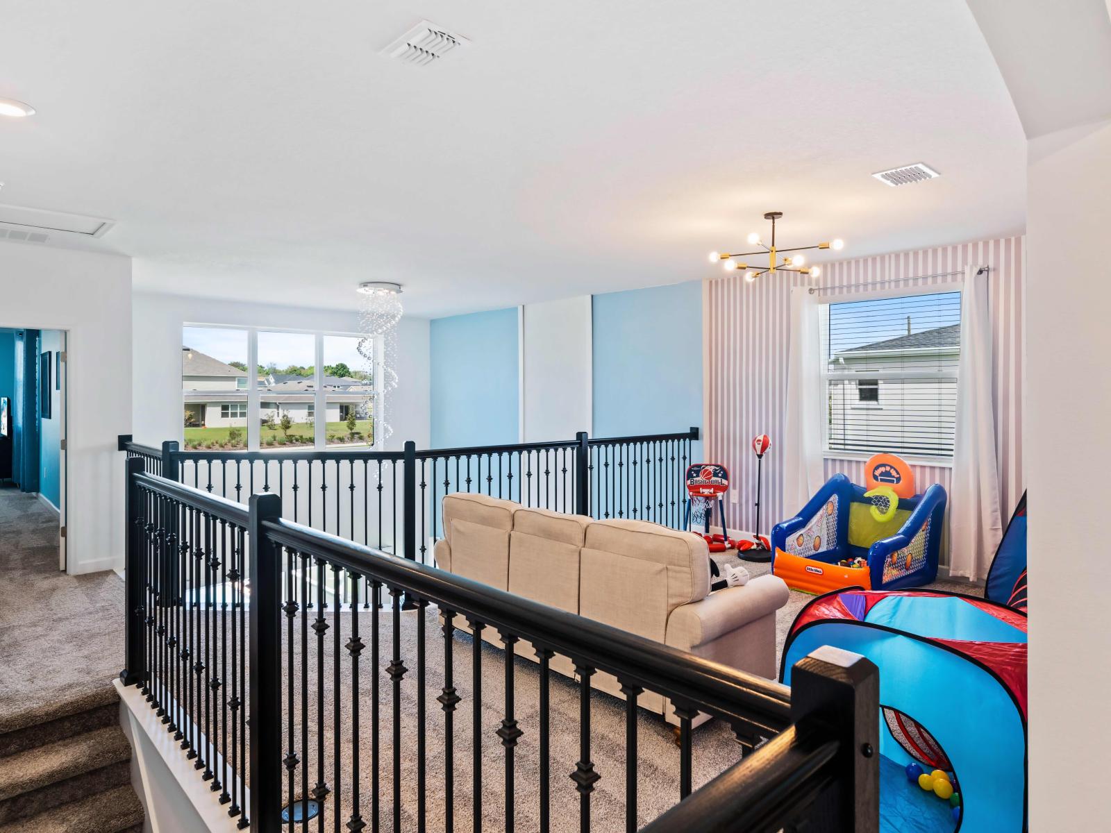 Gather the kids for a day of bonding and play in our loft area of the home in Kissimmee - Spark creativity and imagination where kids can explore and play in a safe and inviting space. - Turn playtime into an adventure in our loft area