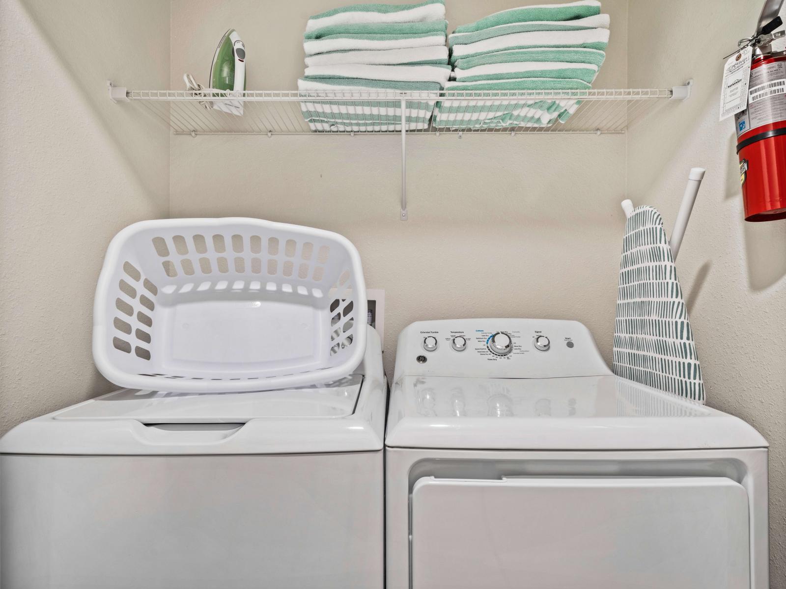 Free washer and dryer of the townhouse in Kissimmee Florida - The washer and dryer provides the convenience of being able to freshen up  - A hassle-free and comfortable experience amidst the resort's amenities