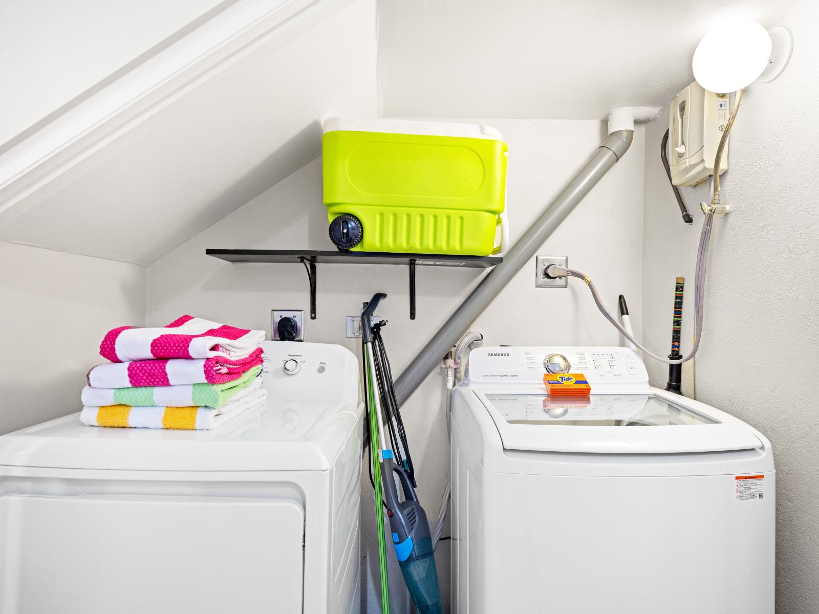 Laundry room with washer and dryer