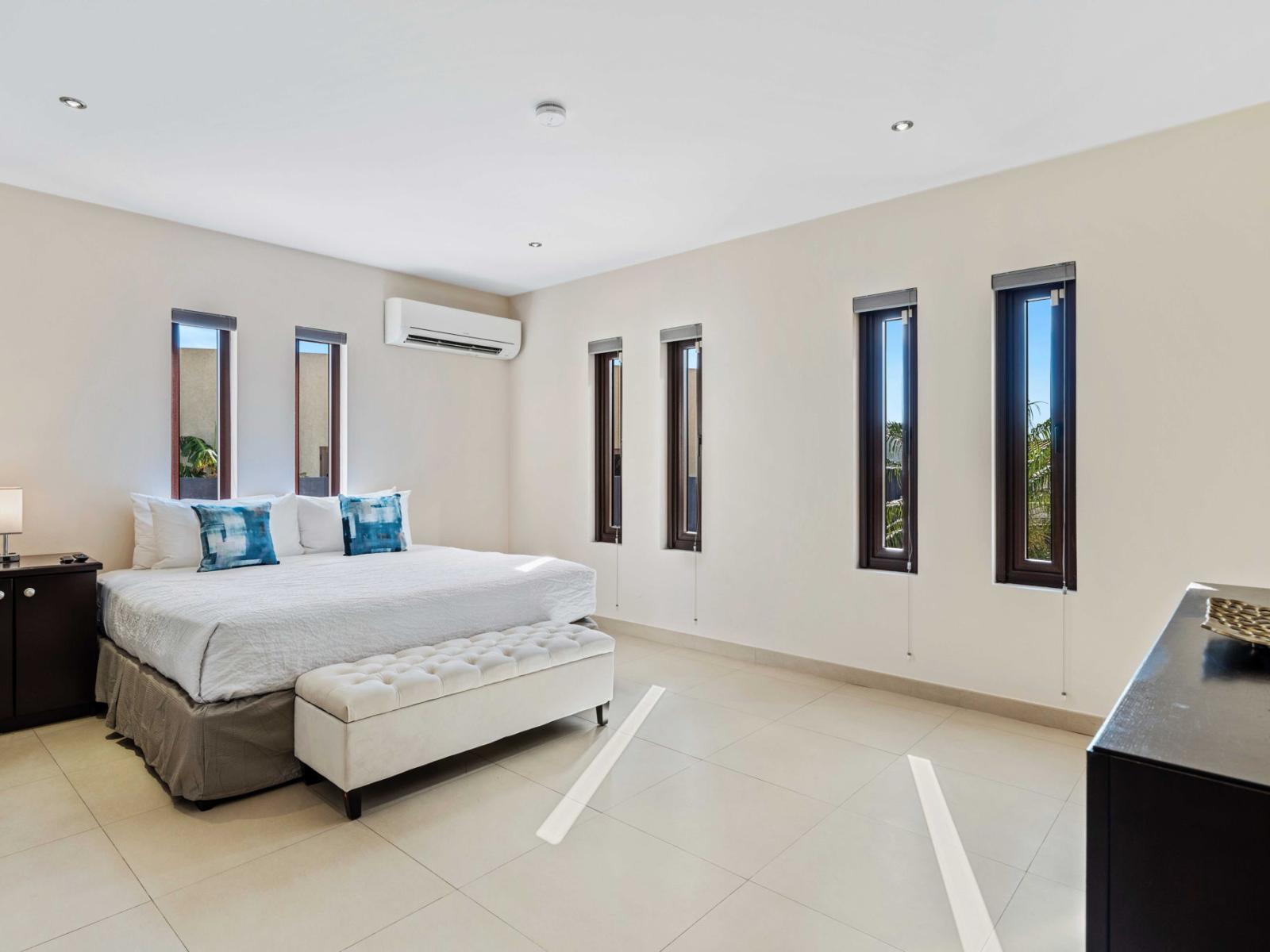 Bedroom 1 offers an abundance of natural sun light and also has black out curtains for your convenience