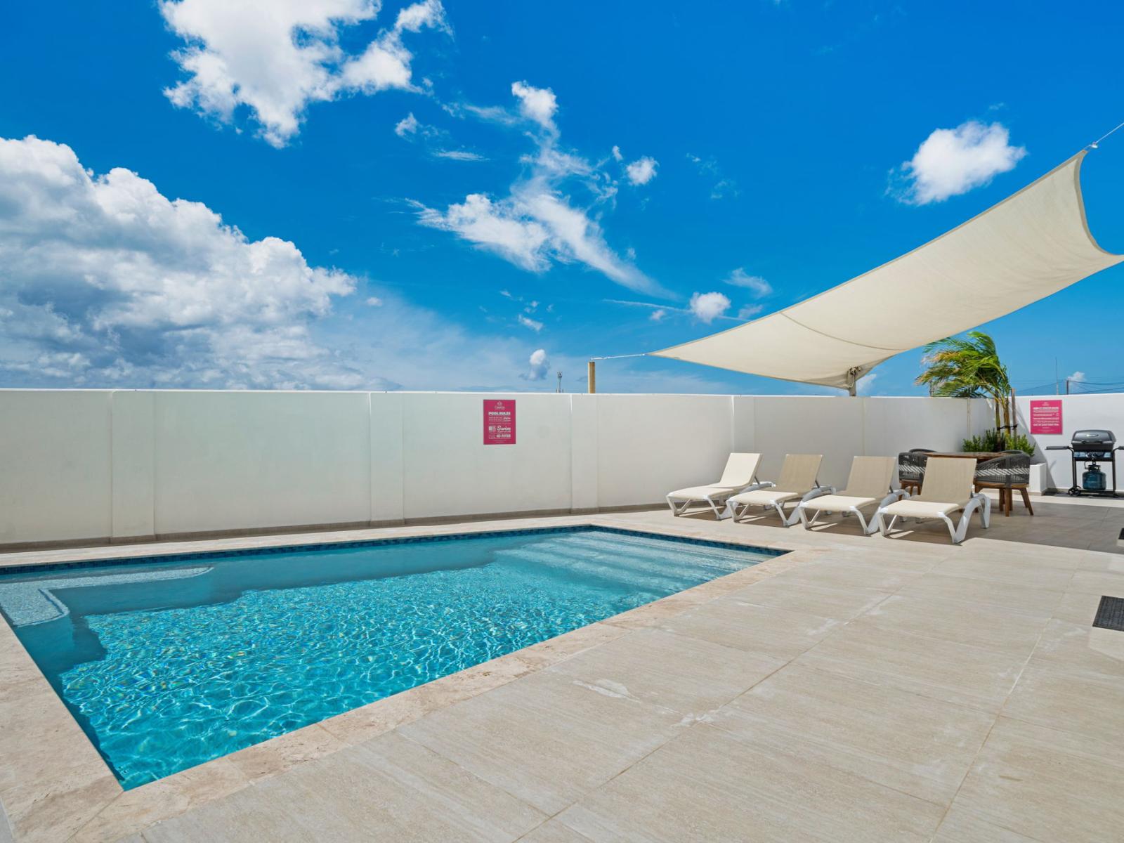 Lounge chairs by the pool