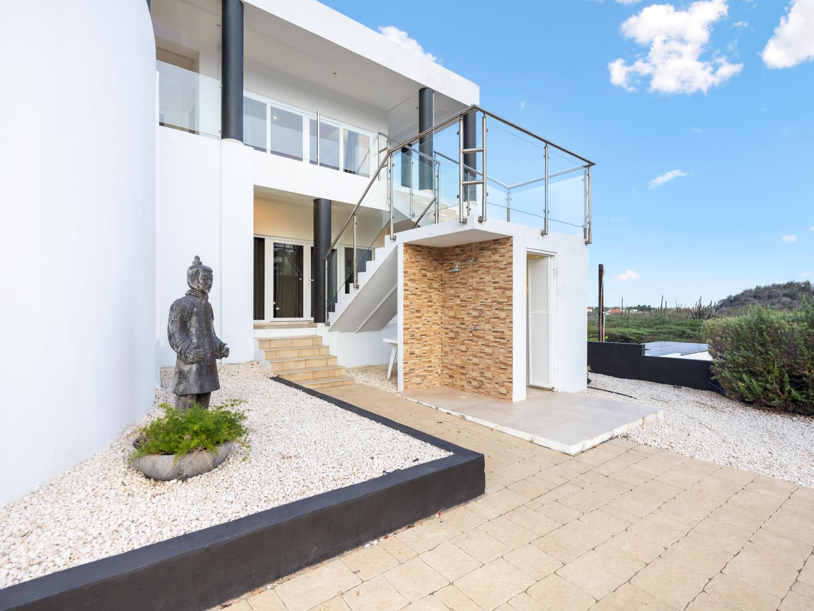 Entrance into the home from the backyard