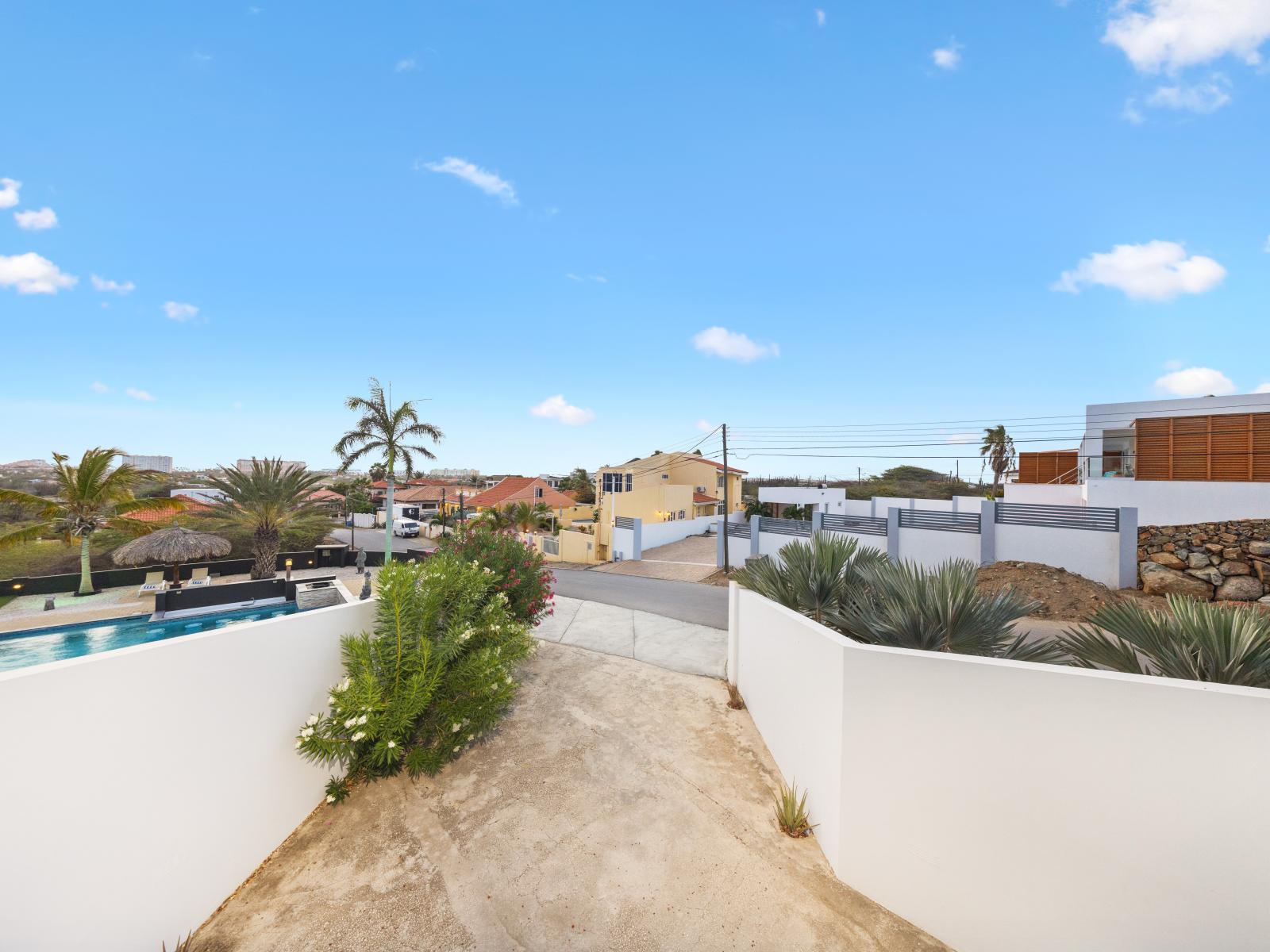 Driveway into the villa