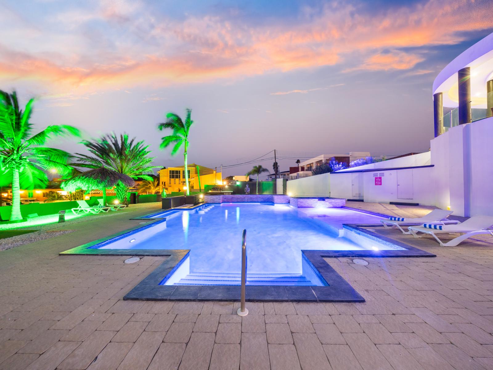 This pool is calling your name for a night swim