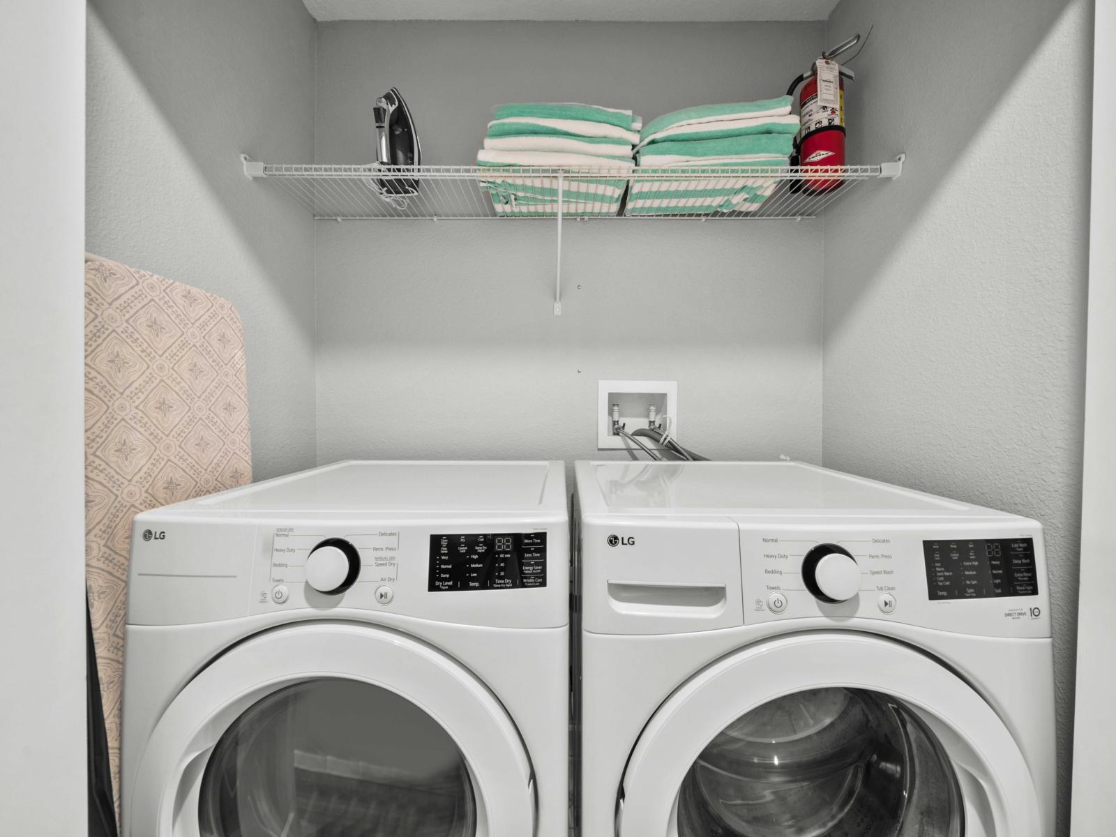 - Convenient in-unit laundry with a free washer and dryer for your use - Enjoy the ease of doing laundry during your stay, right in your accommodation - Well-equipped and efficient, making it easy to keep everything fresh and clean