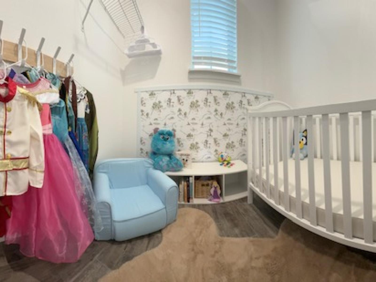 Adorable kid's room with dress up station