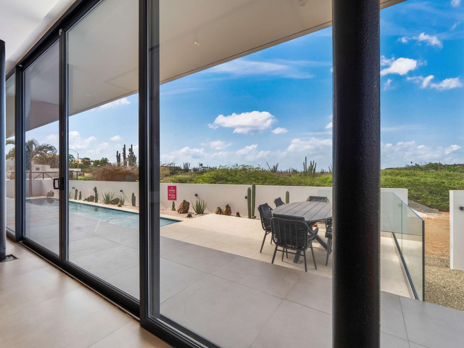 Many glass sliding doors for a wonderful open feel