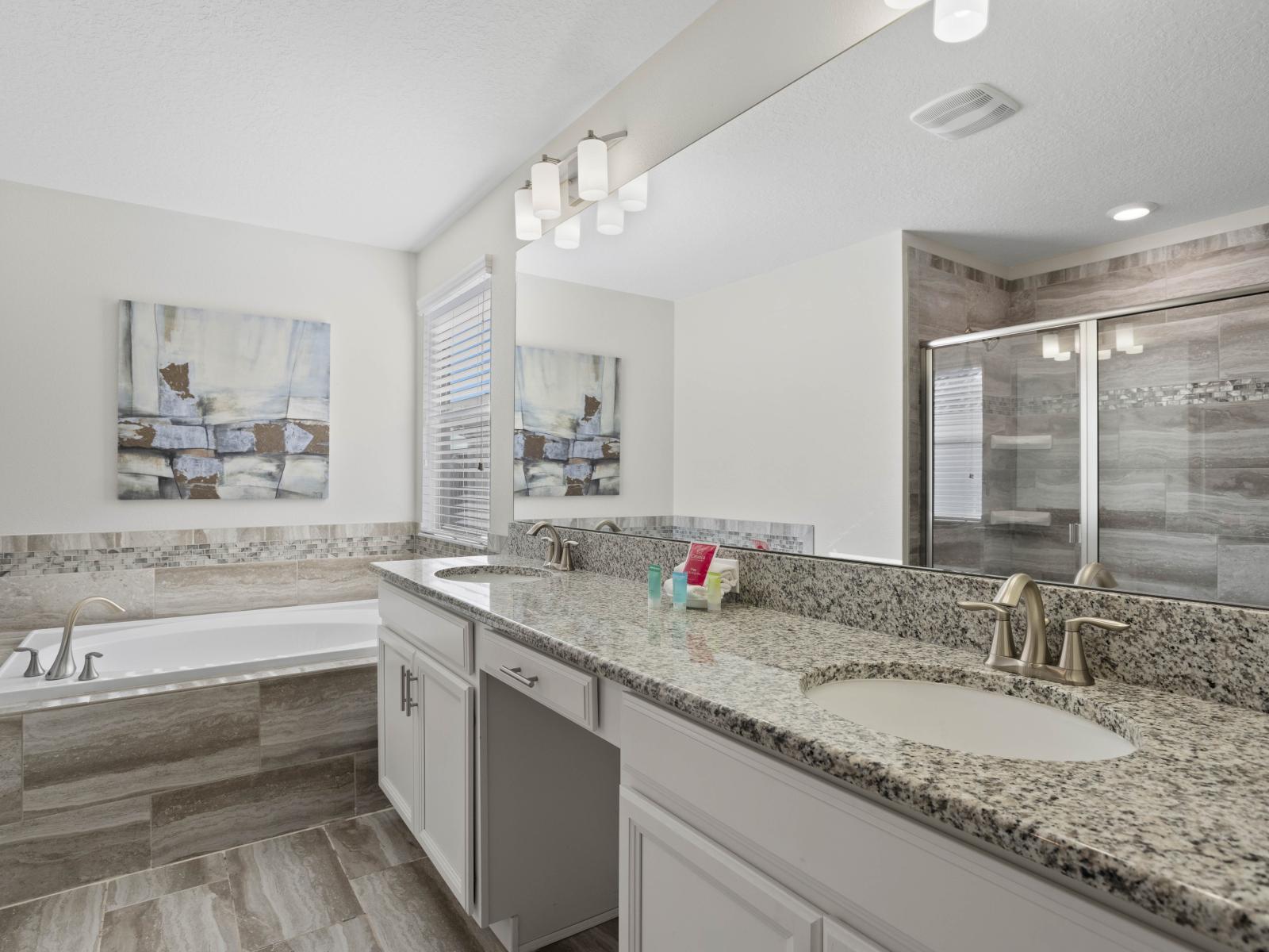 Bathroom 5 with a bathtub and a walk-in shower