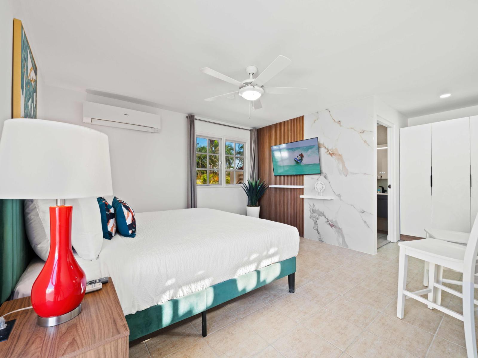 Bedroom 4 is located in the pool side apartment