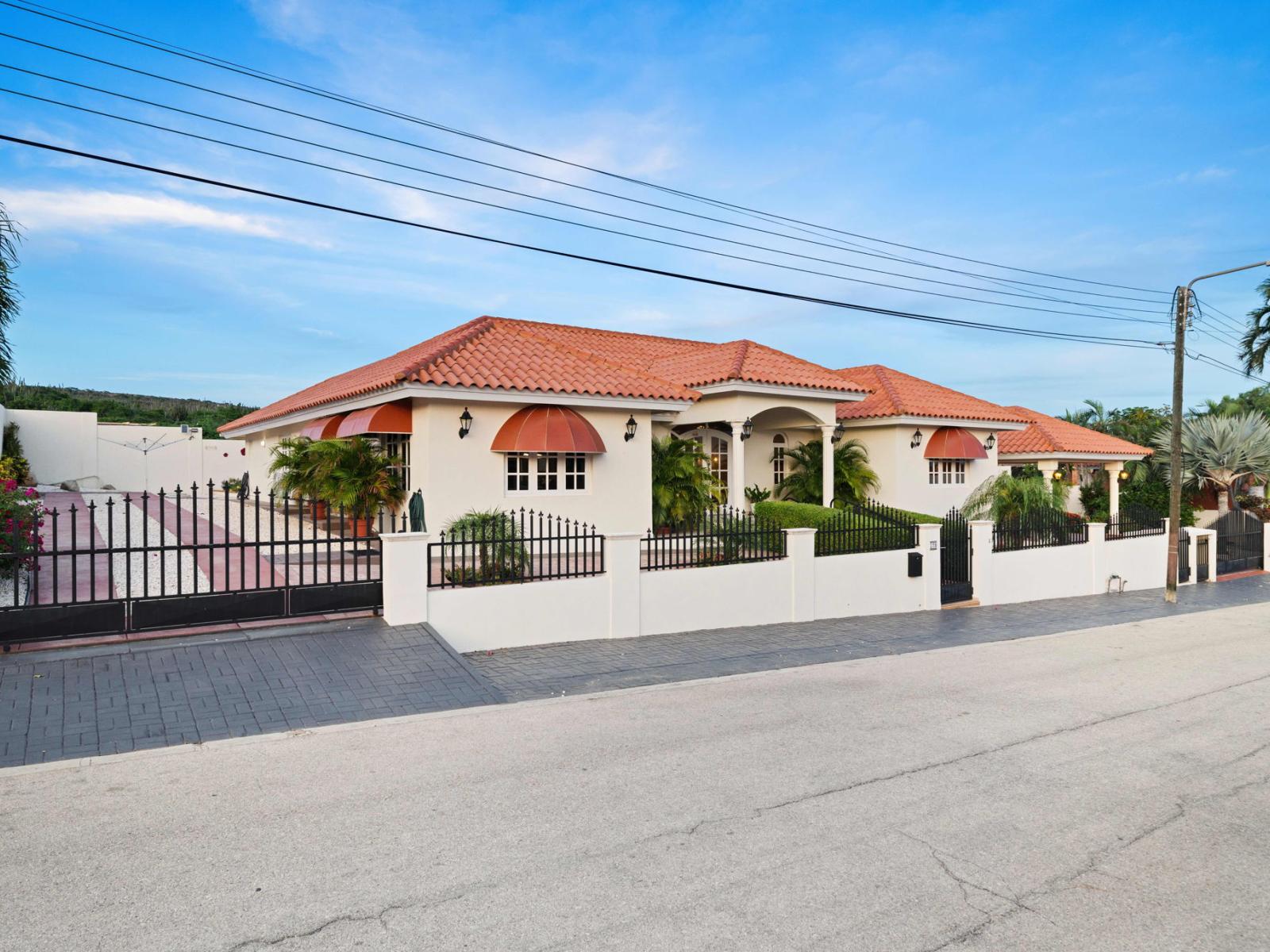 The home has a spacious driveway