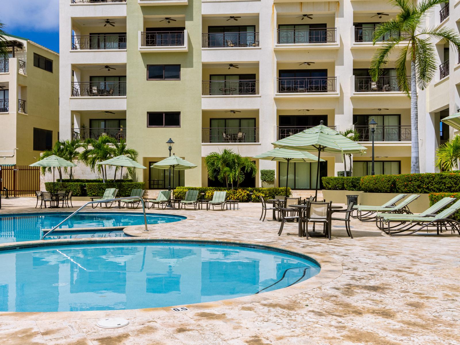 Resort style shared pool area