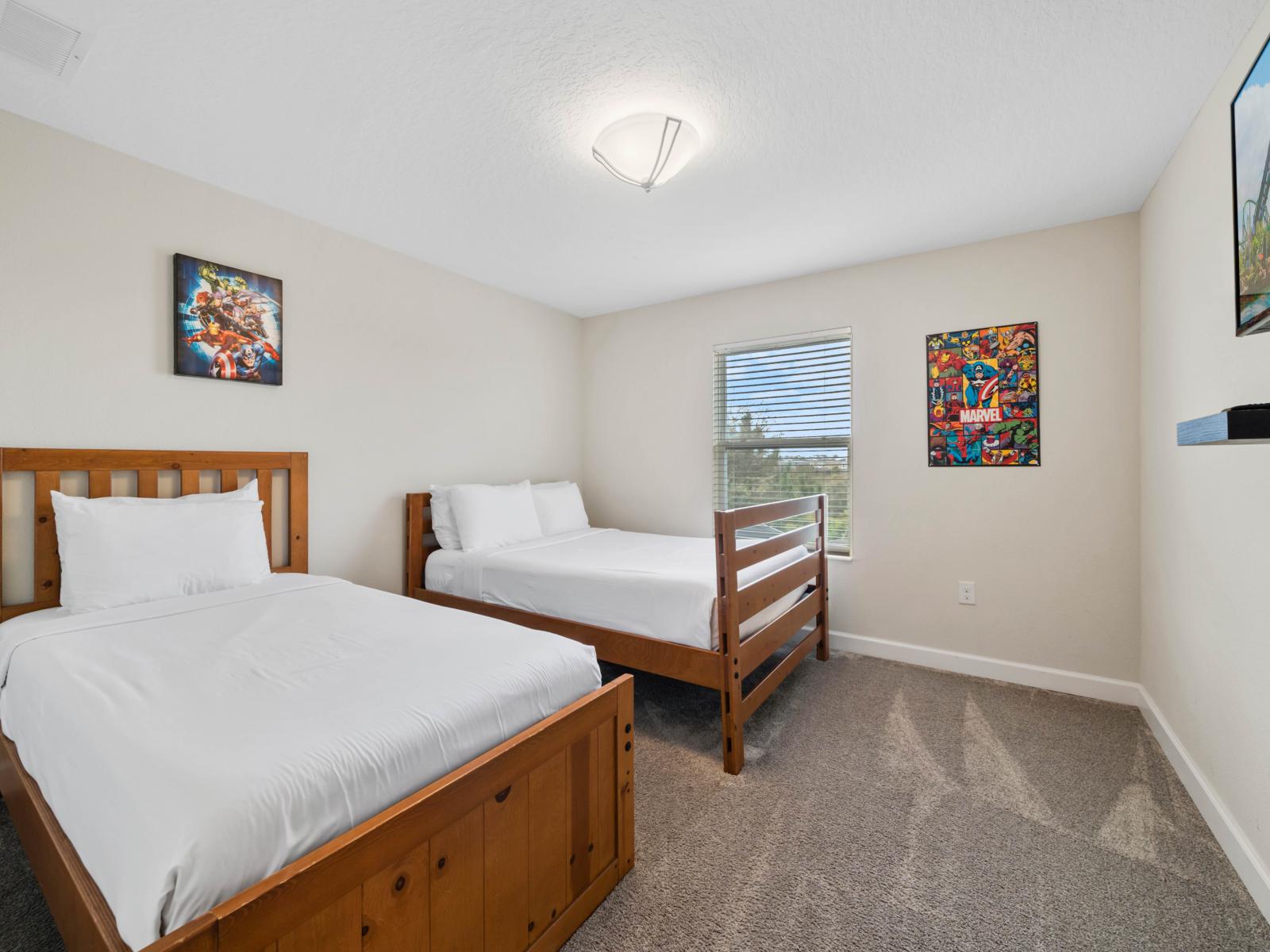 Perfect for Two: Enjoy the convenience of twin beds in a beautifully designed space, ideal for travelers seeking comfort.