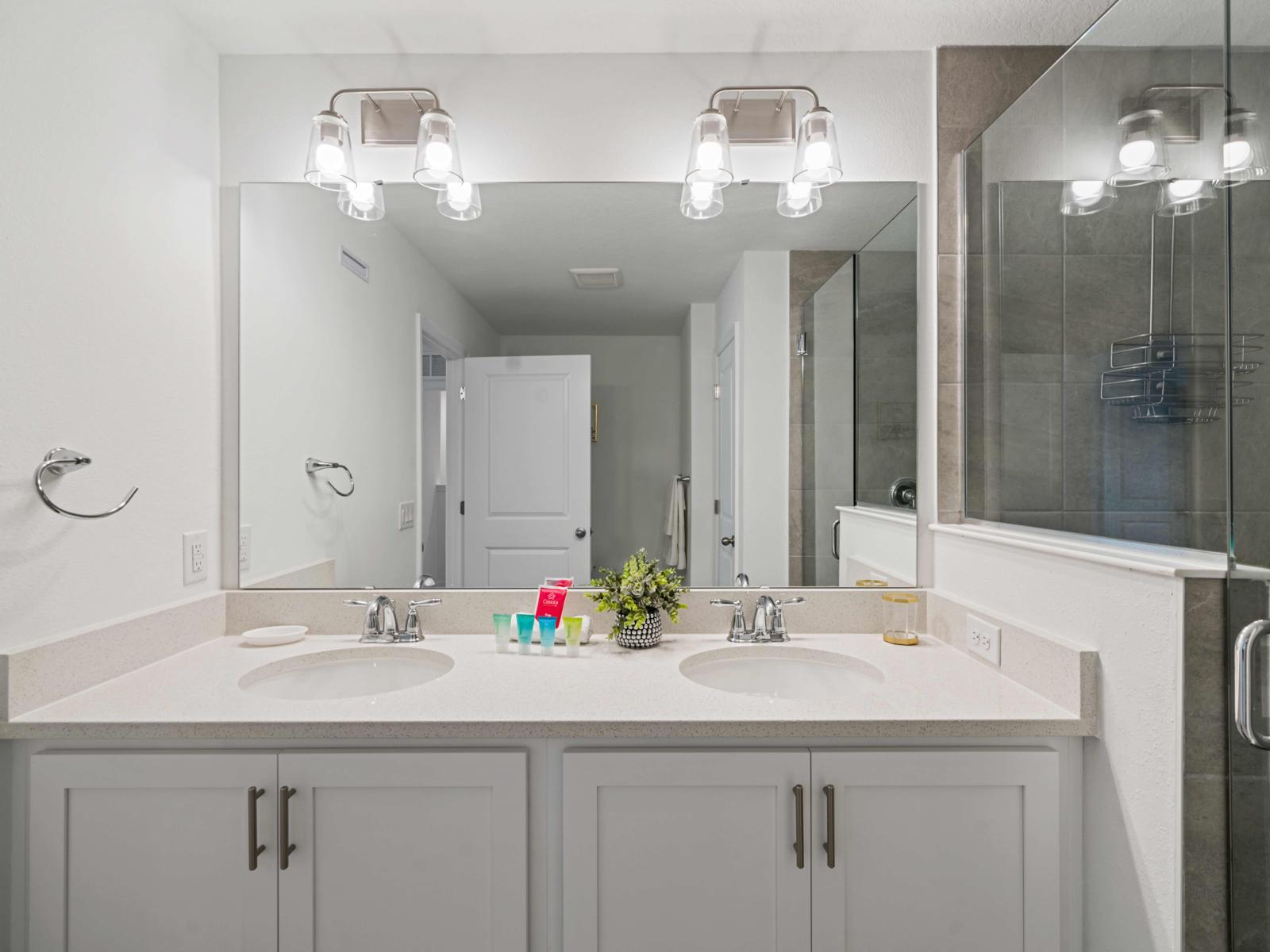 Bathroom 1 with a walk-in shower