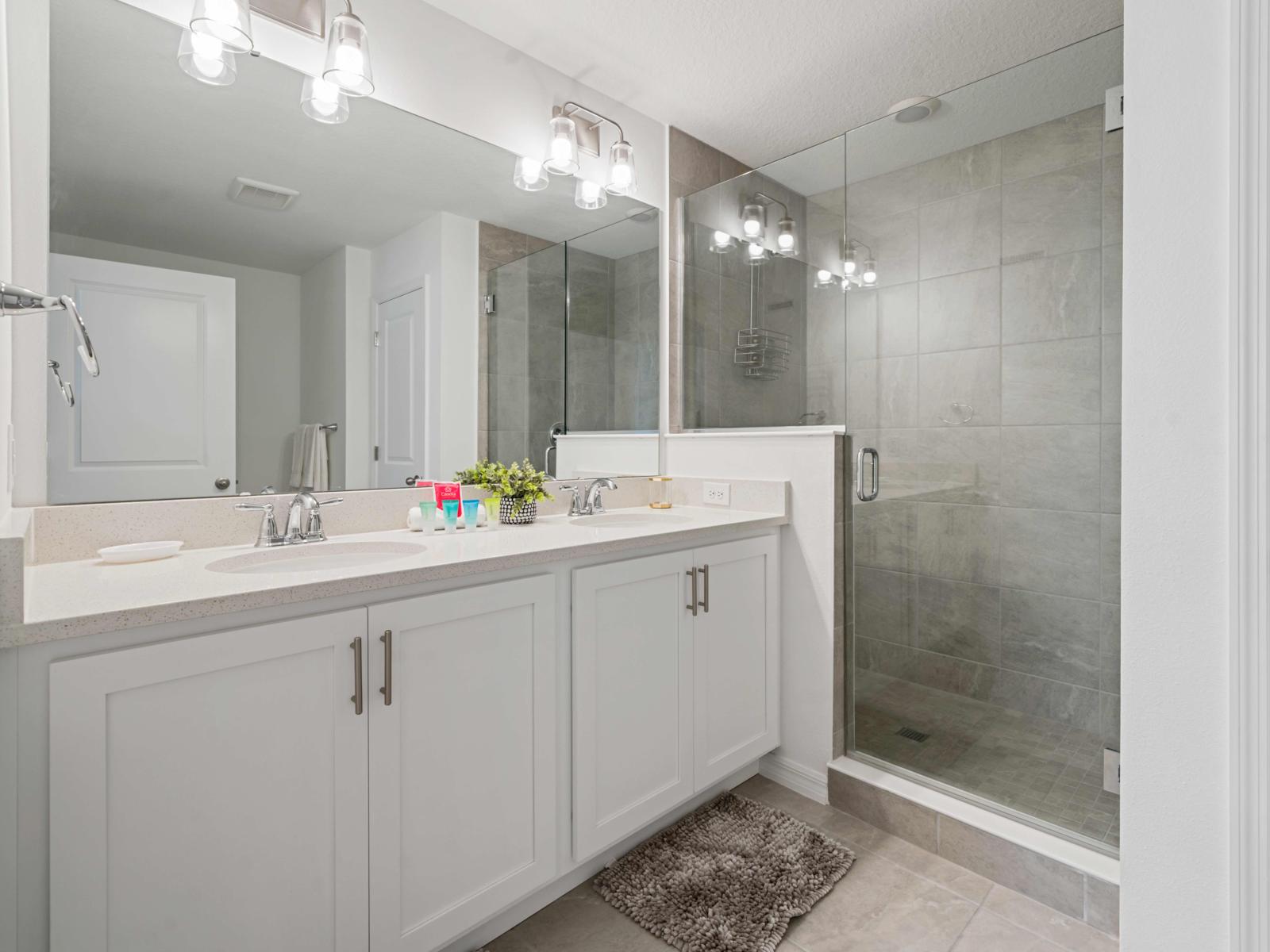 Bathroom 1 with a walk-in shower