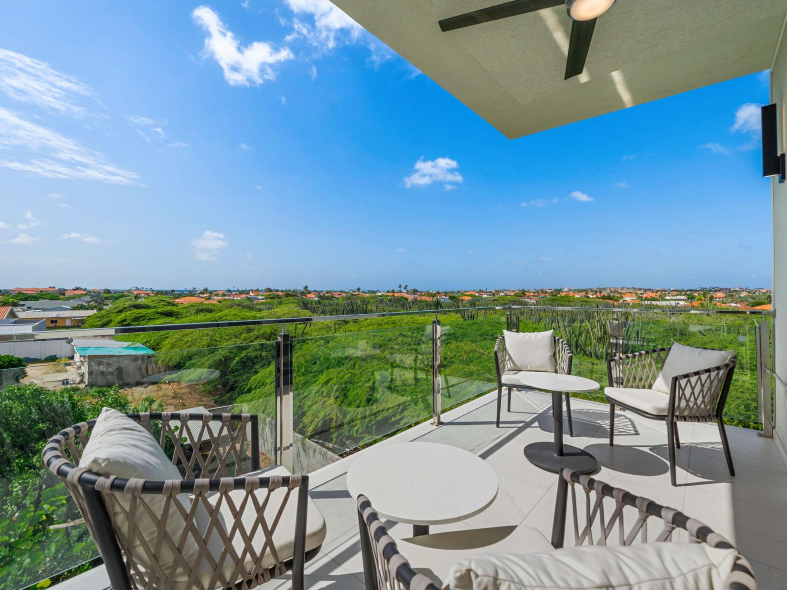 Balcony with beautiful views and lounge area