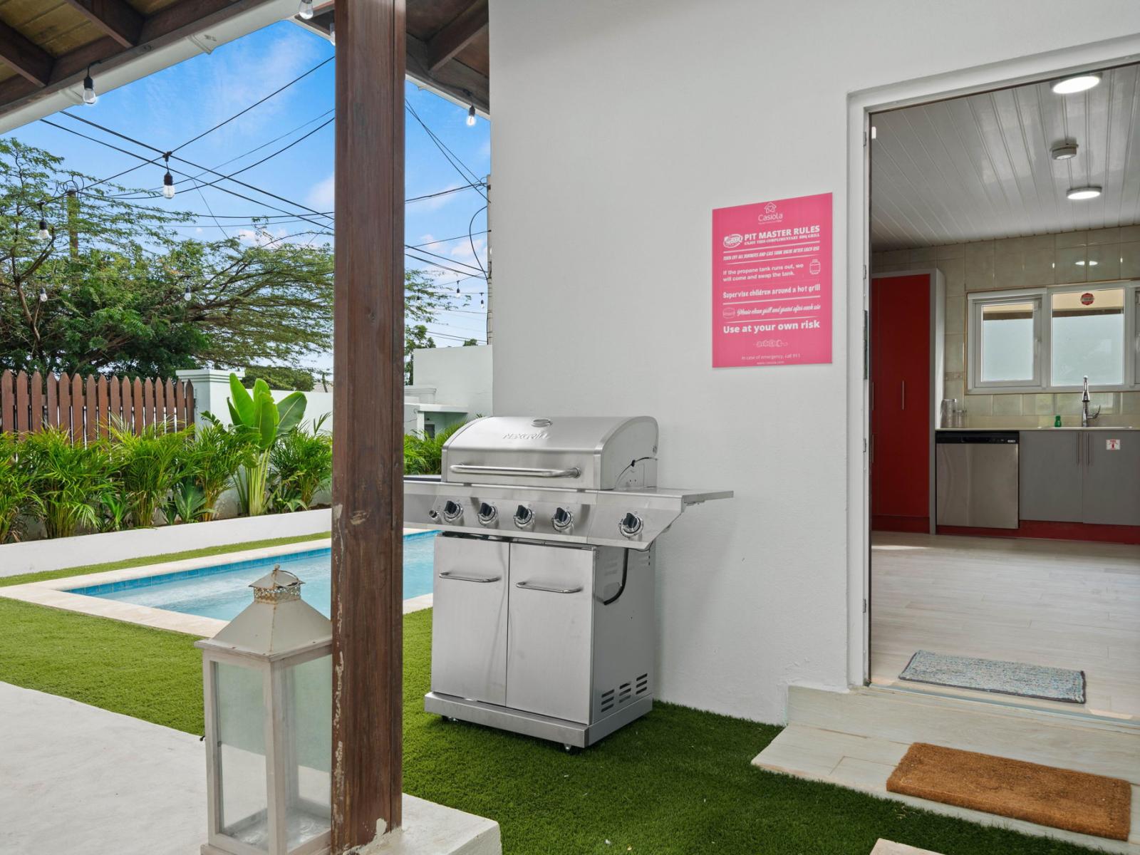 BBQ Grill by the pool of outdoor meals