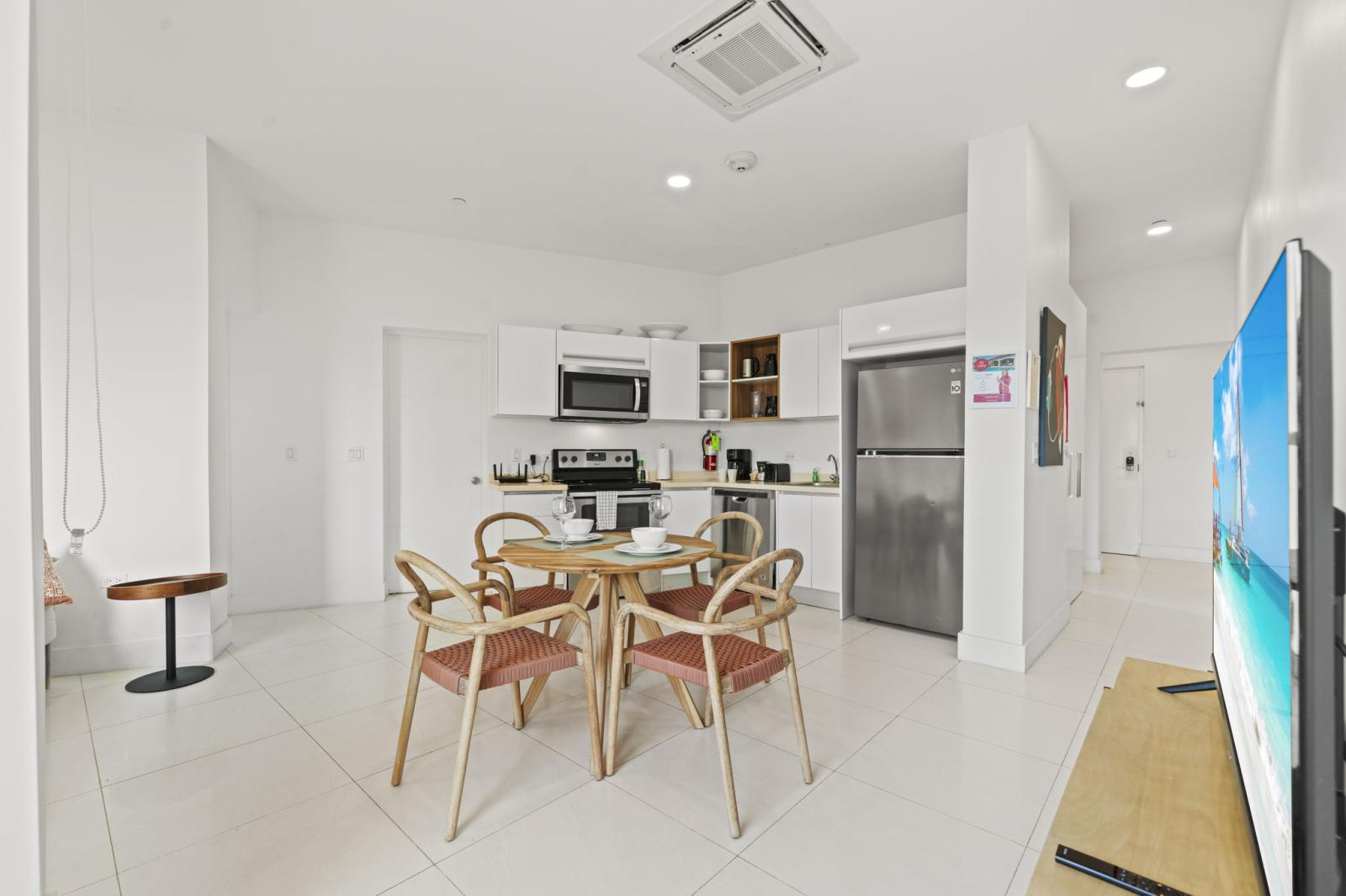 Open concept living and kitchen area