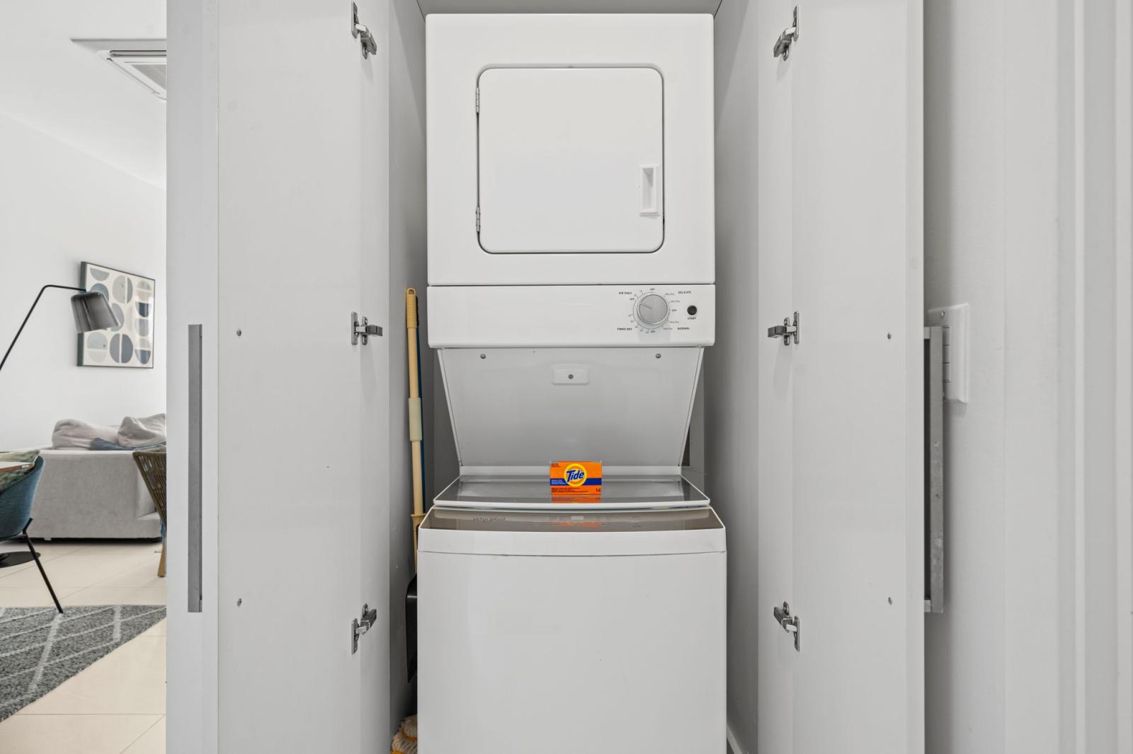 Washer and dryer in the condo