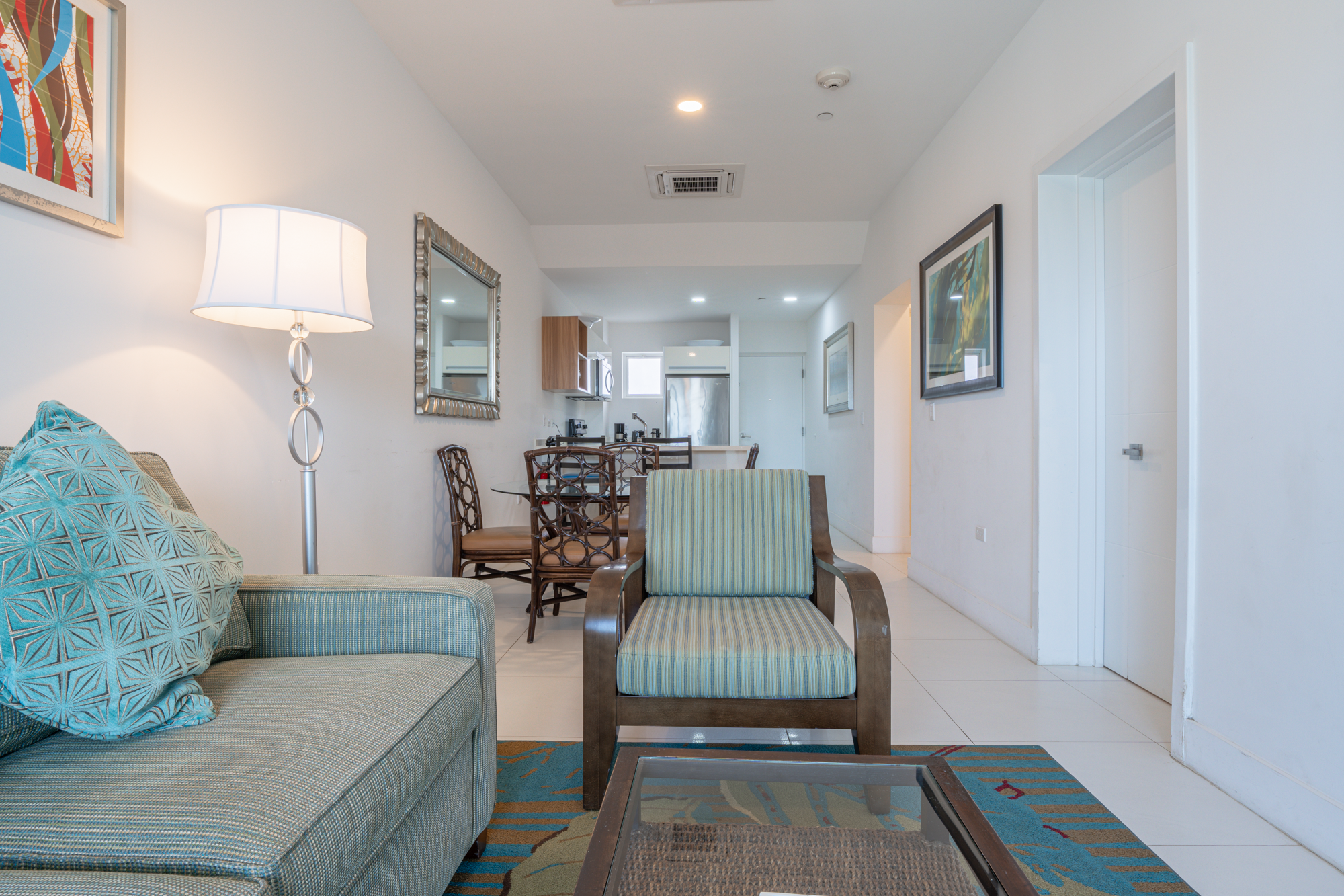 Open concept living and dining area