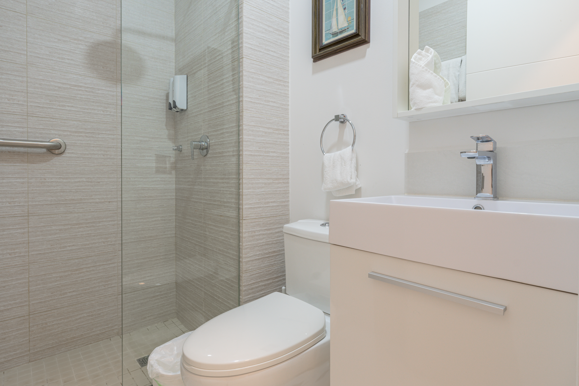 Bathroom 1 with a walk in shower