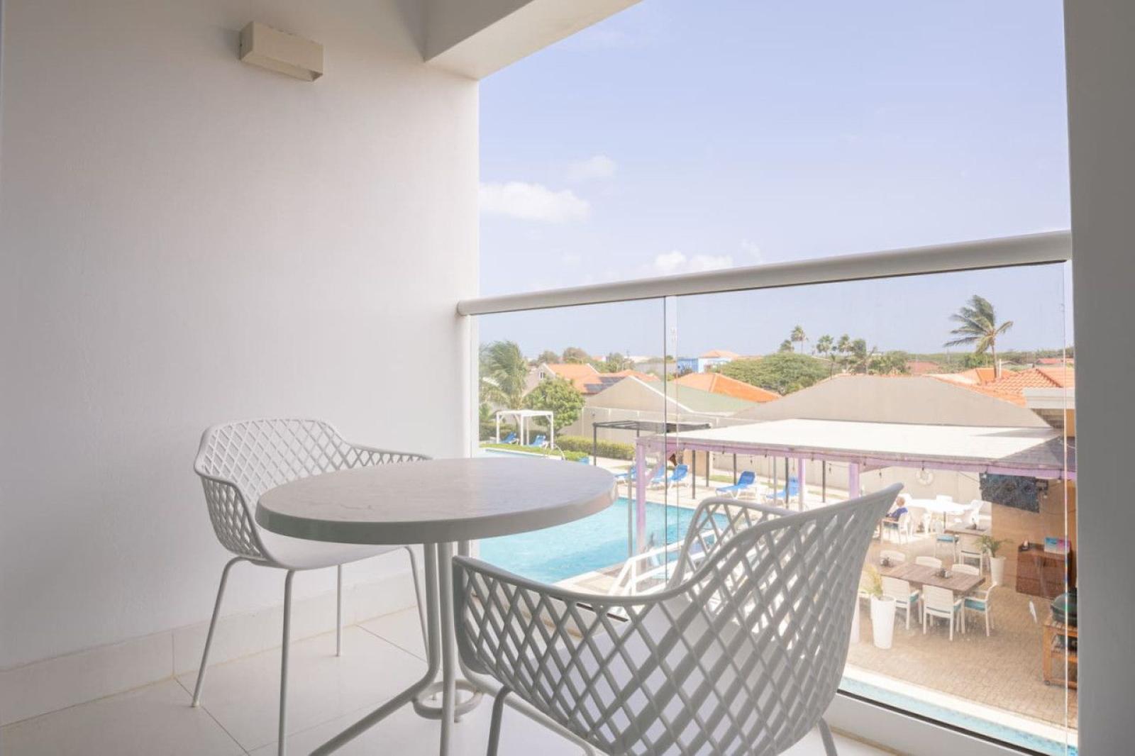 Private Balcony with pool view