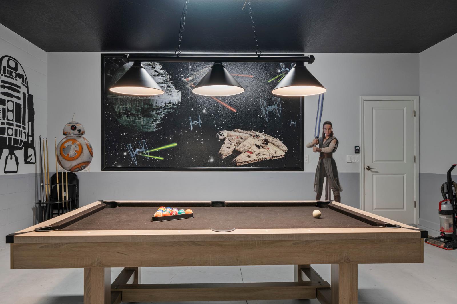 Game room with pool table