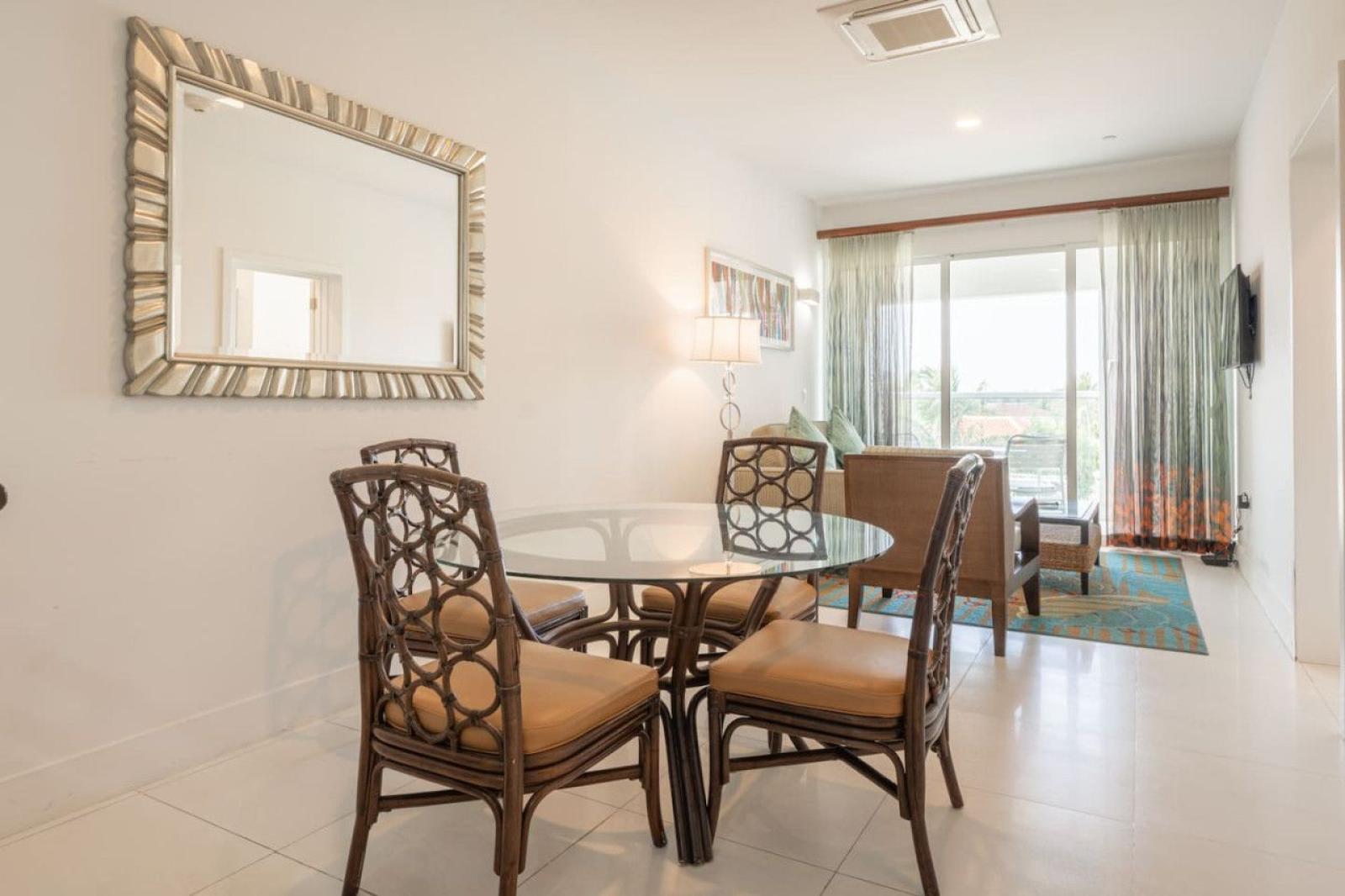 Open concept living and dining area