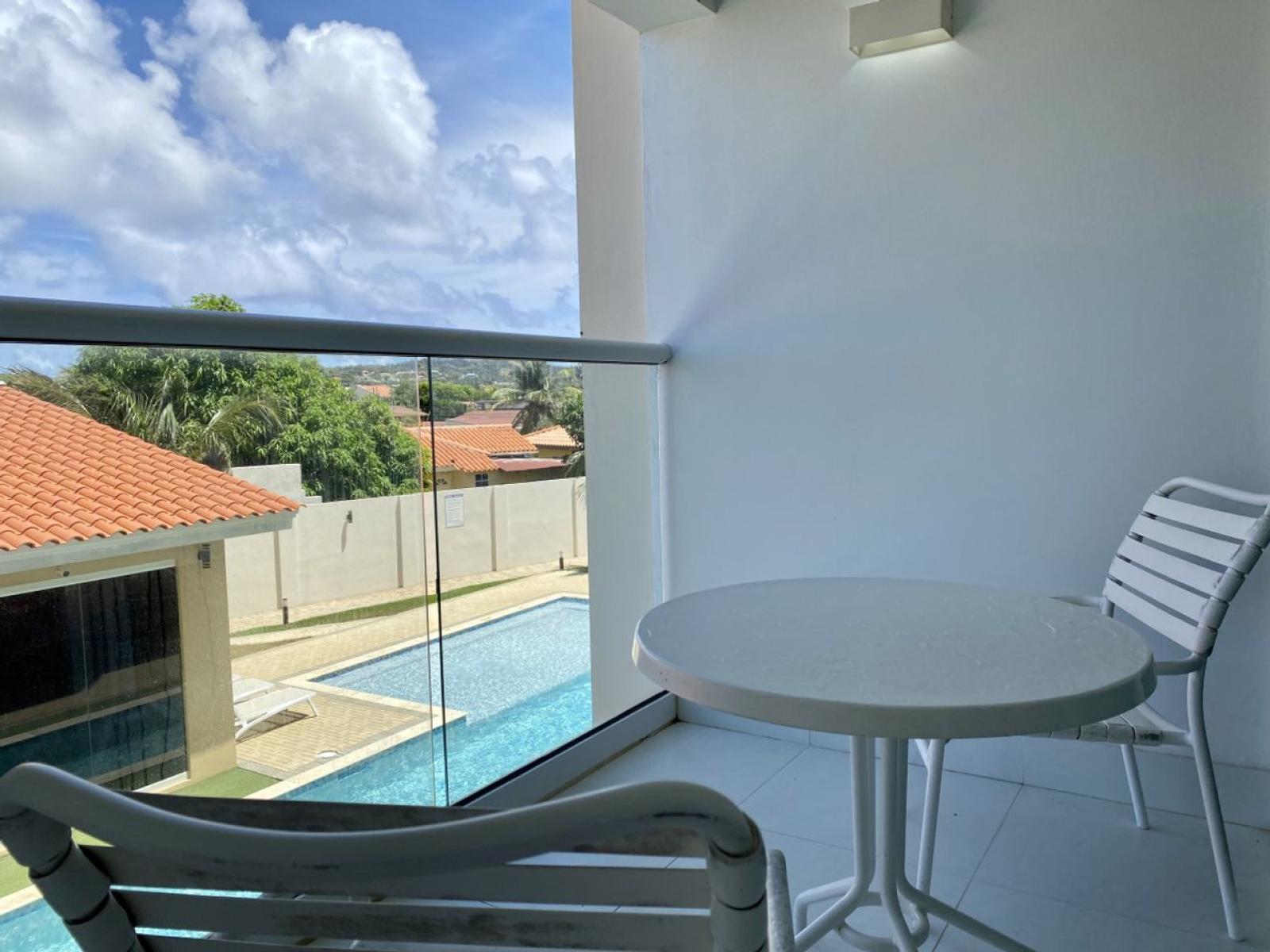 Private balcony with dining table