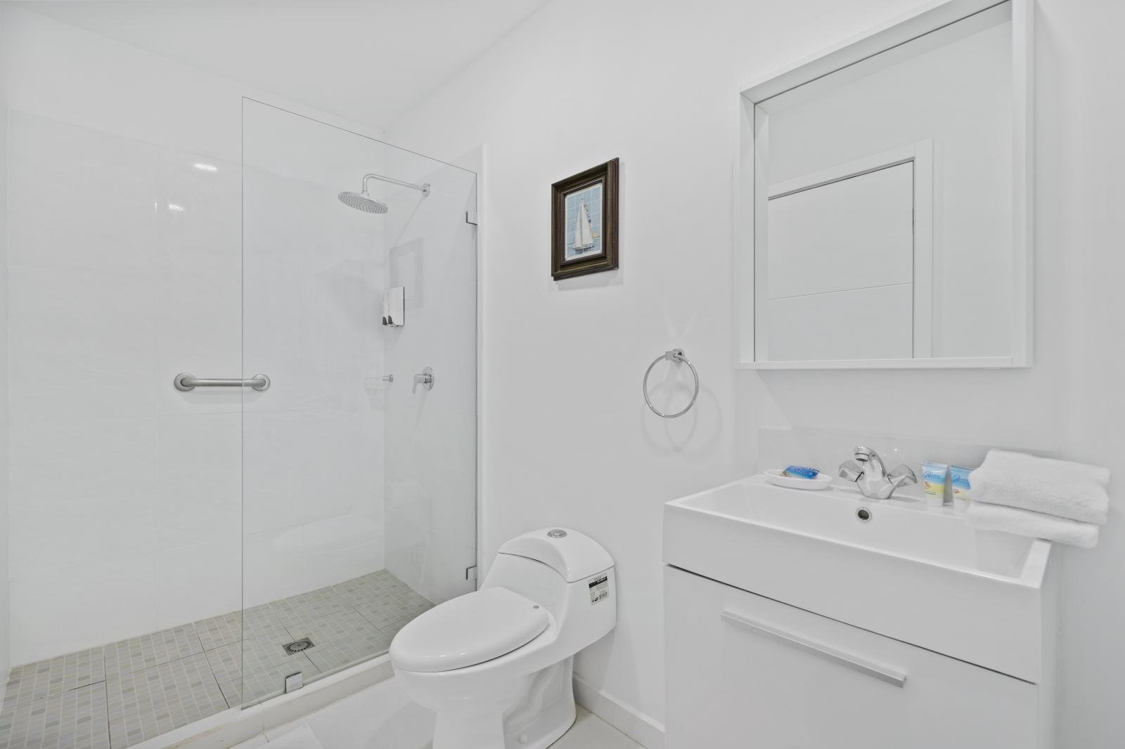 Modern bathroom with walk in shower