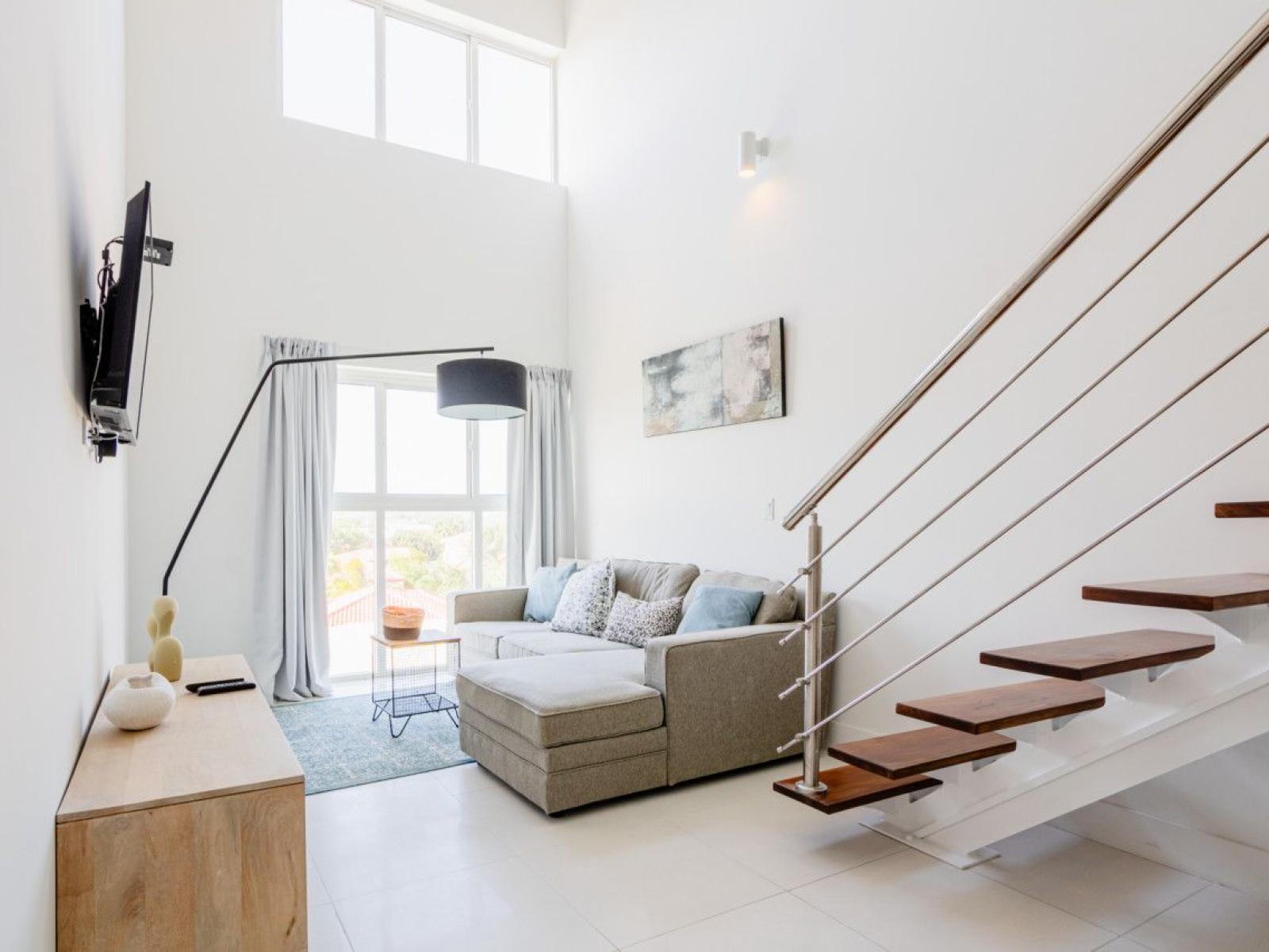 Spacious Living room with smart TV