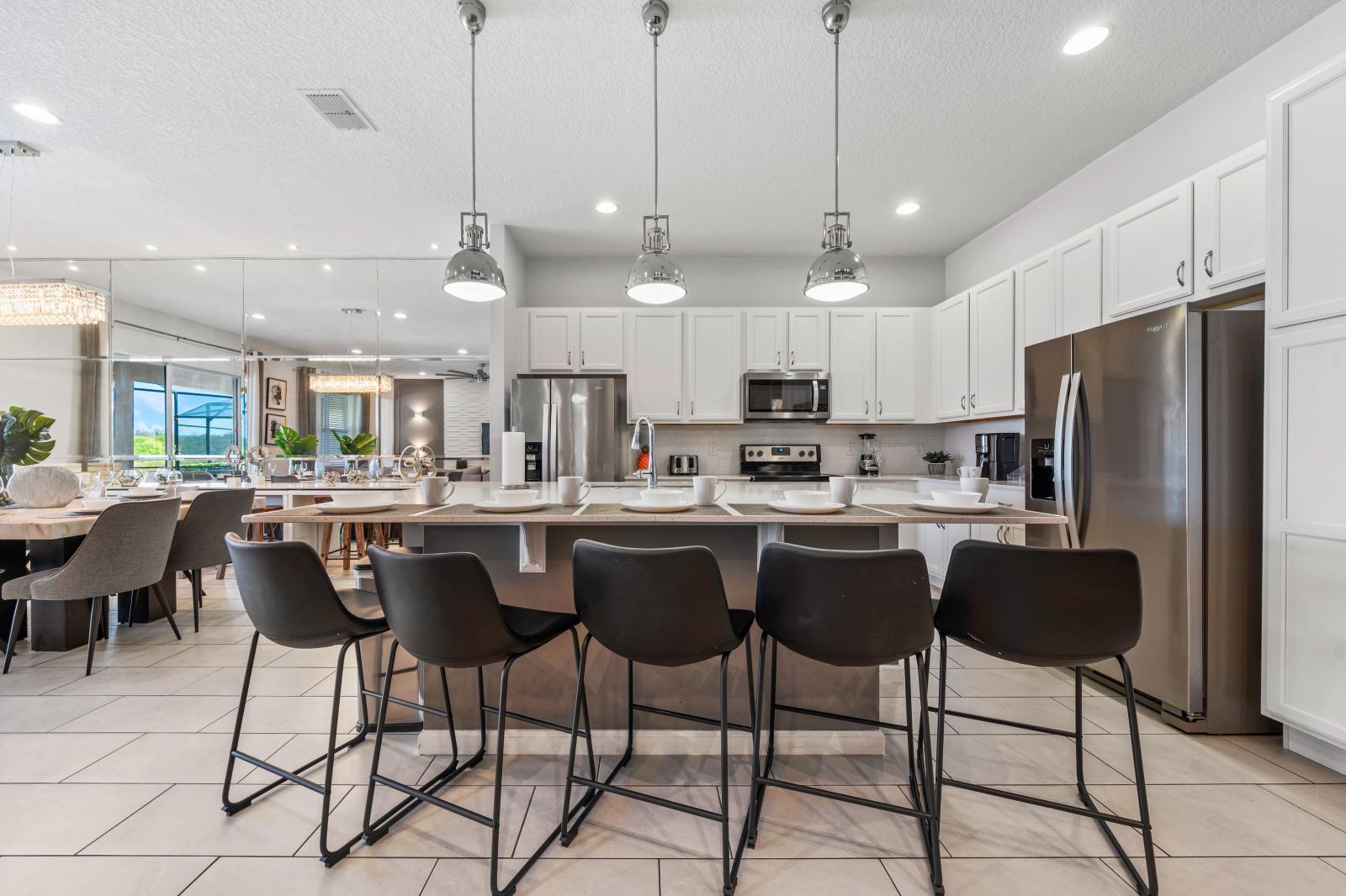 Open living area with large seating and smart TV