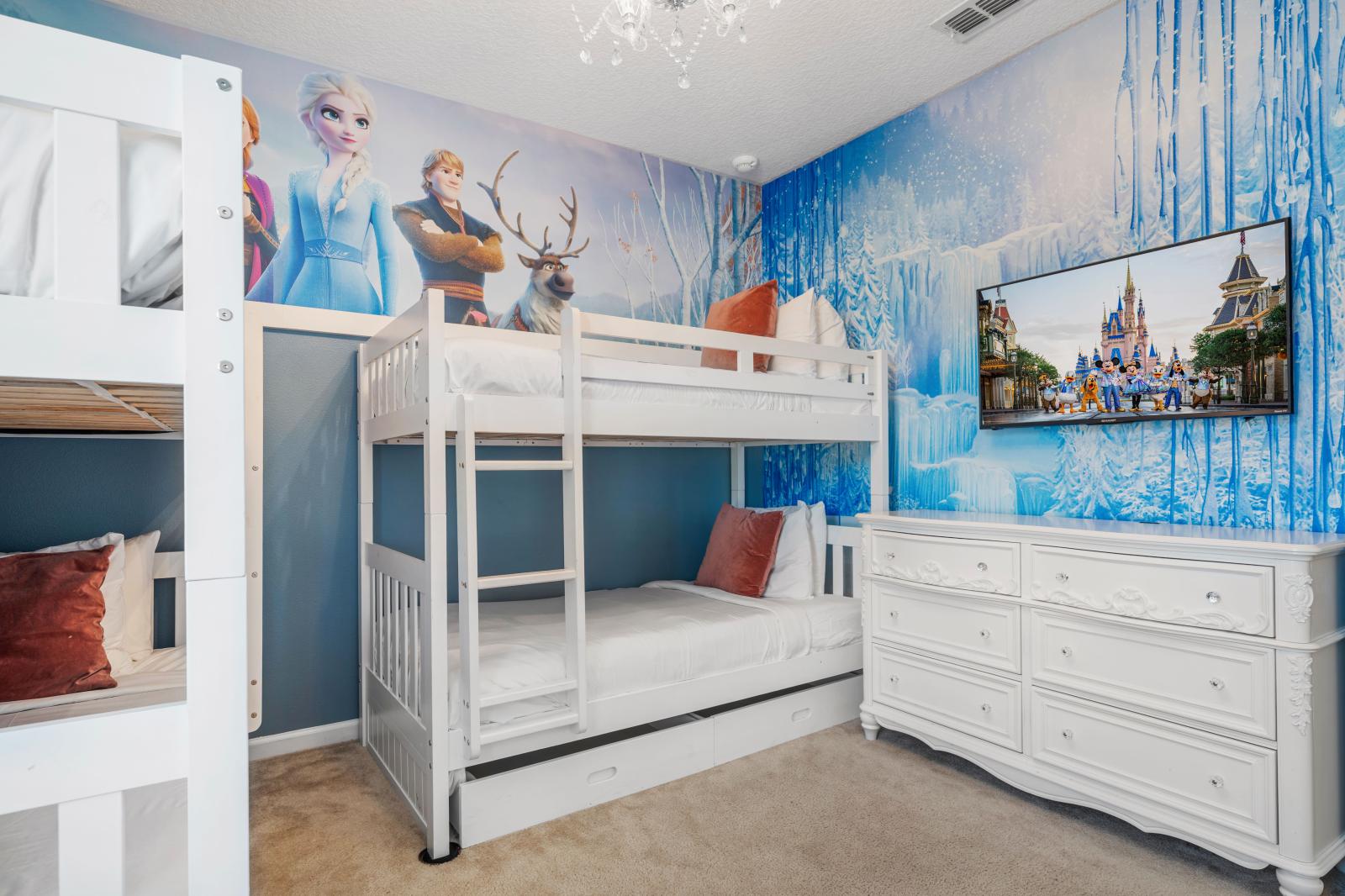 Bedroom 11, Disney Frozen Theme room with 4 single beds