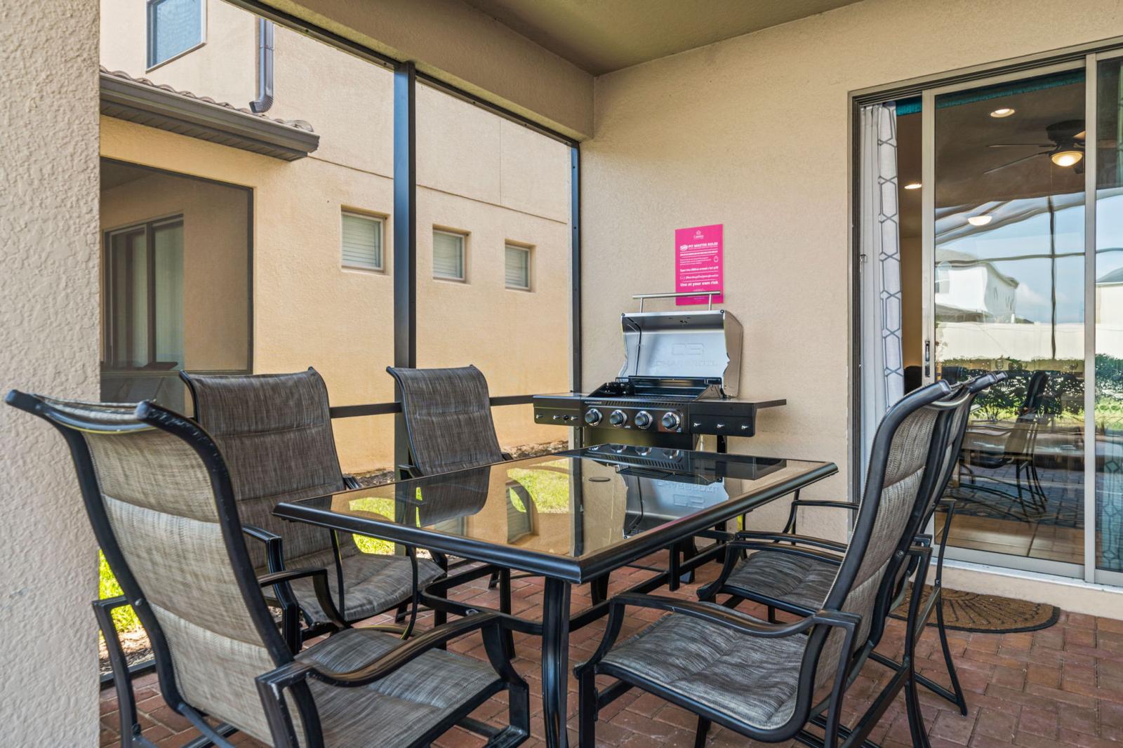 Private pool and spa with outdoor dining and BBQ grill
