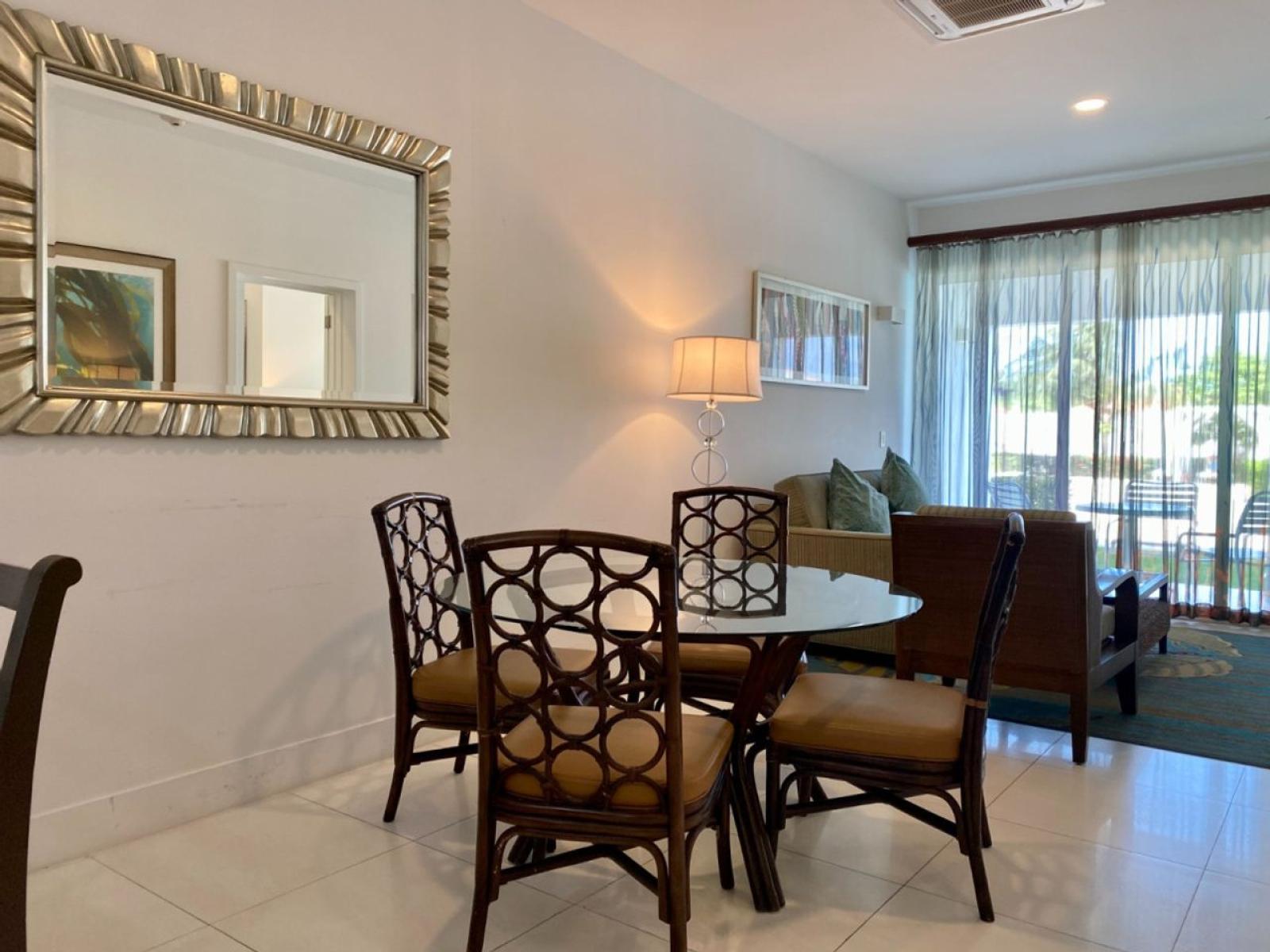 Open concept living and dining area