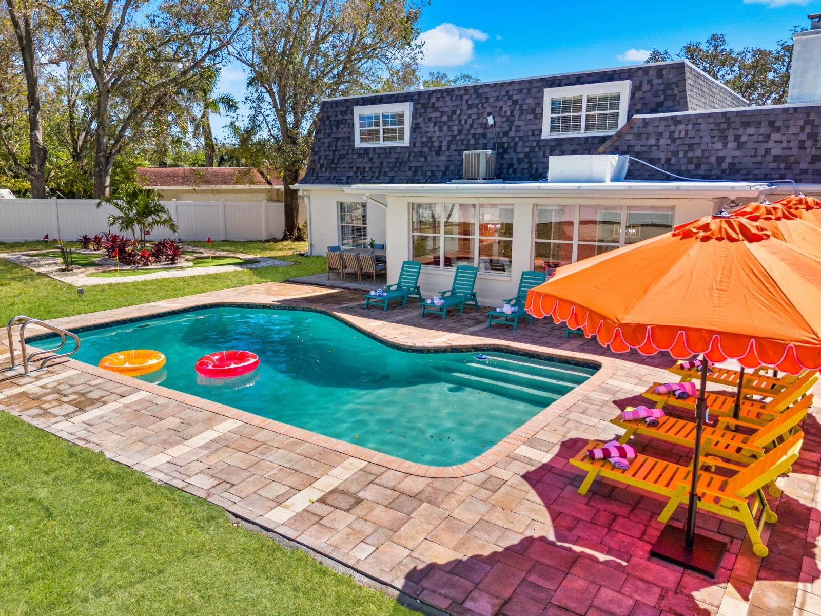 Private (heated) pool with stunning backyard views.