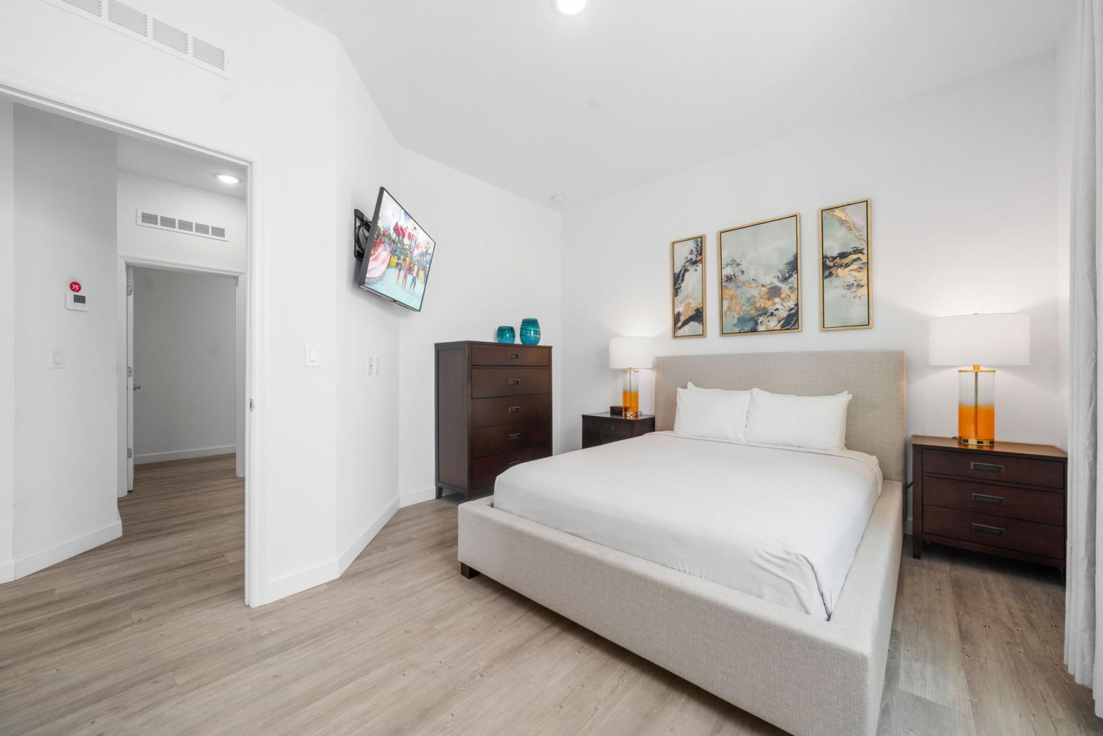 Bedroom 3 with a queen size bed  and a smart TV