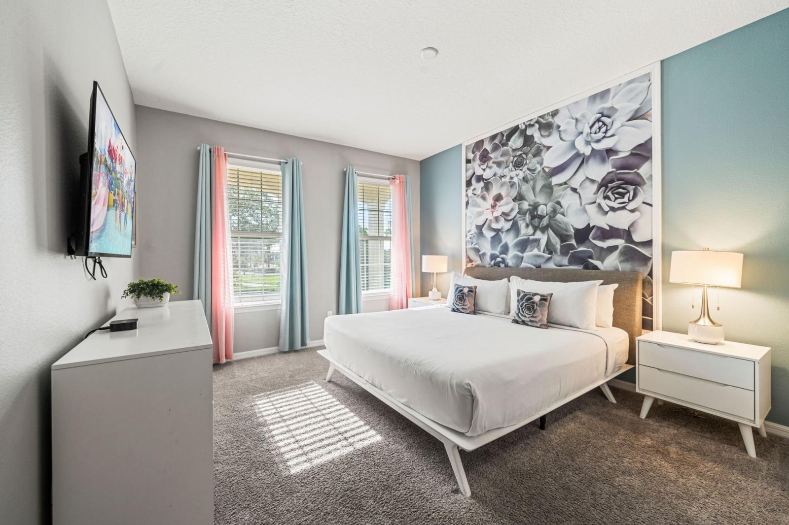 Modern bedroom 1 with a king size bed