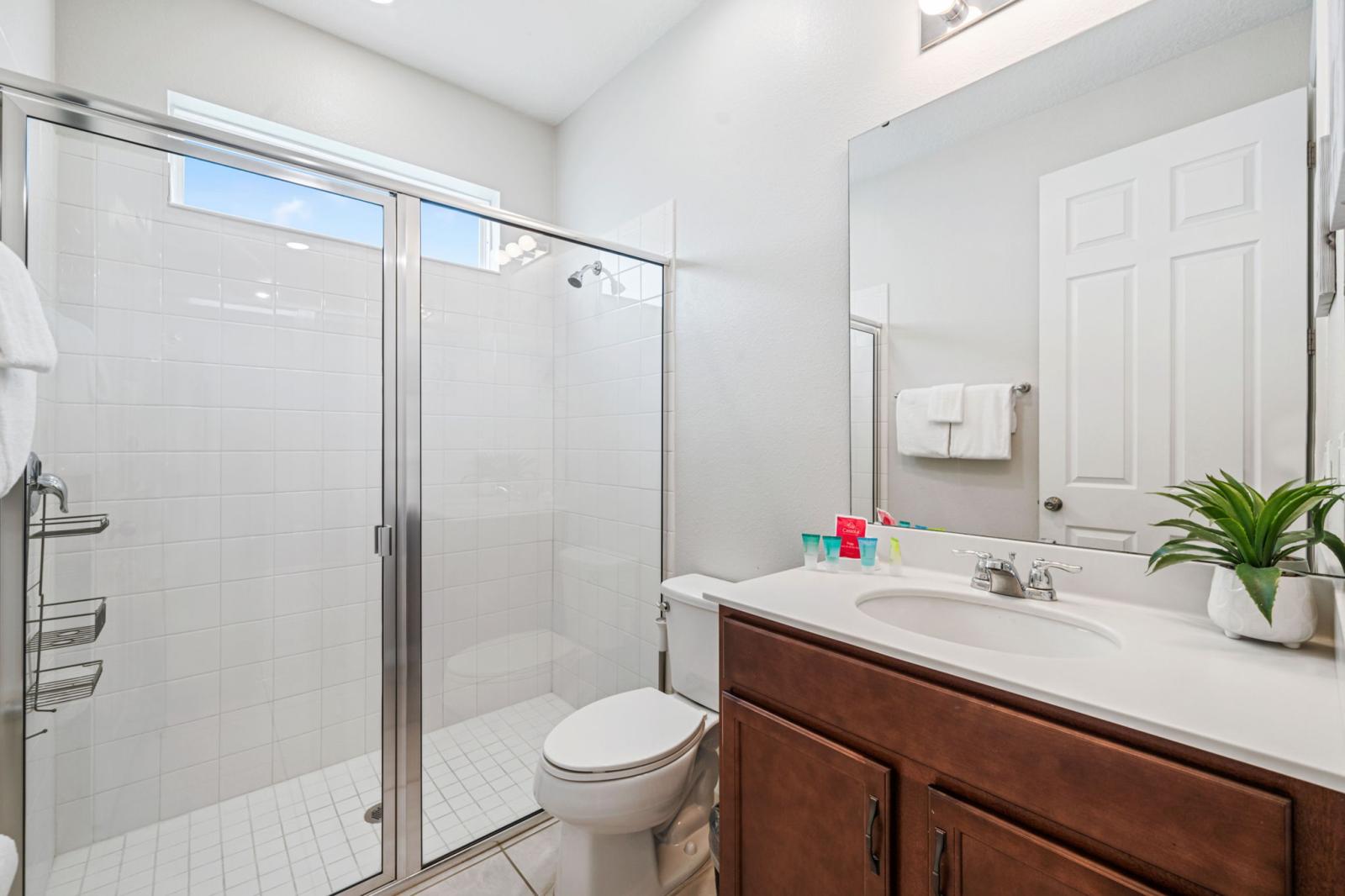 Bathroom 1 with a walk in shower