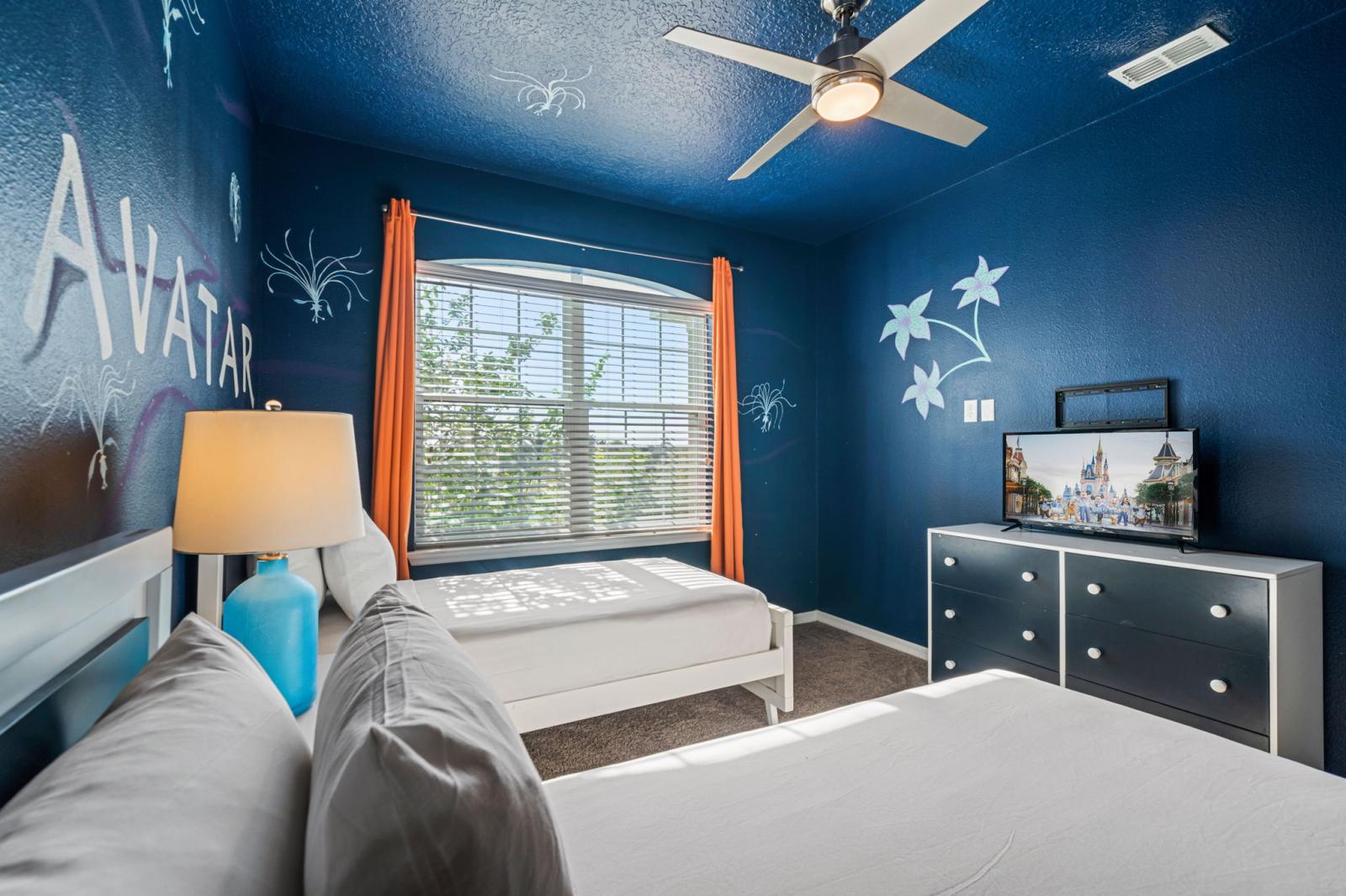 Bedroom 3 Avatar theme room with 2 single beds and private bathroom