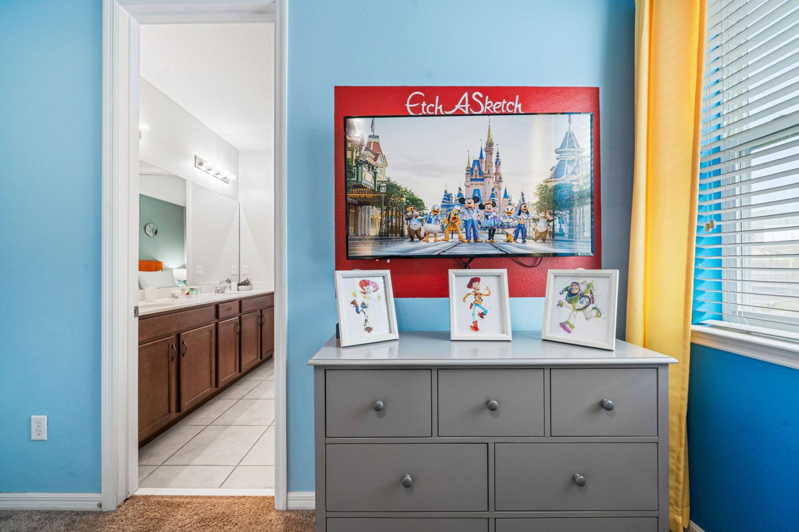 Bedroom 6 theme Toy Story Room with 2 single beds and a private bathroom