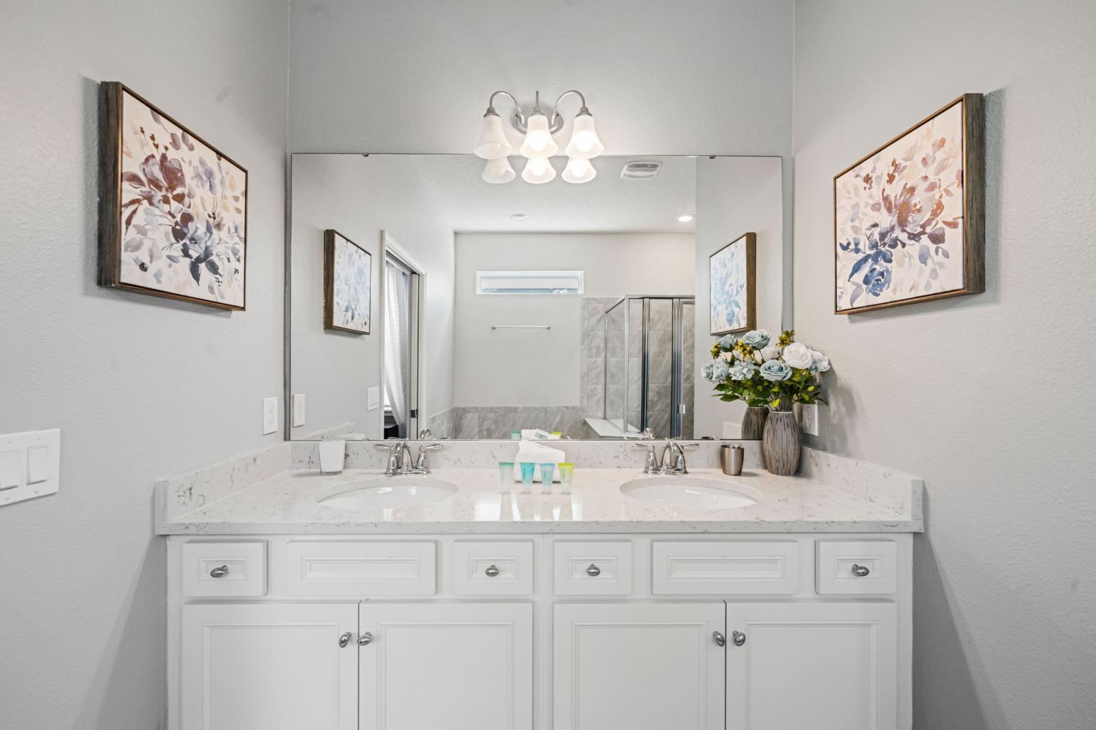 Bathroom 1 with a walk in shower