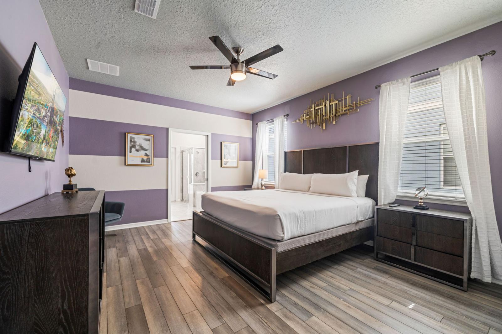 Bedroom 2 with a king size bed and a private bathroom