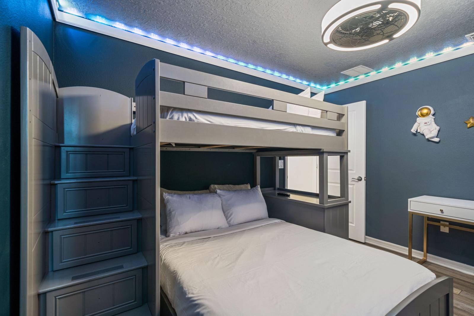 Bedroom 7 with a double bed and a single bed