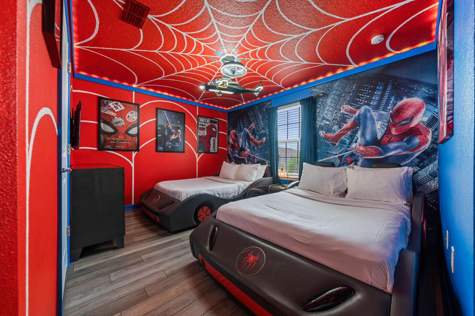Bedroom 9 with 2 double beds and a private bathroom