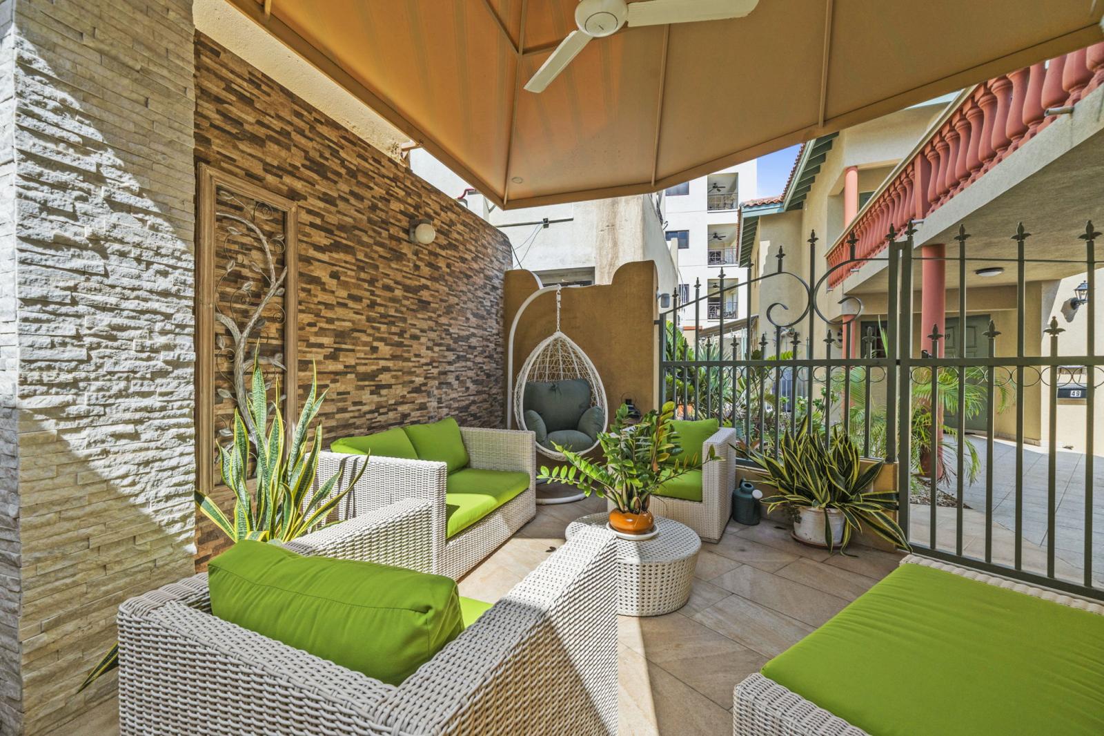 An abundance of greenery surrounding the home